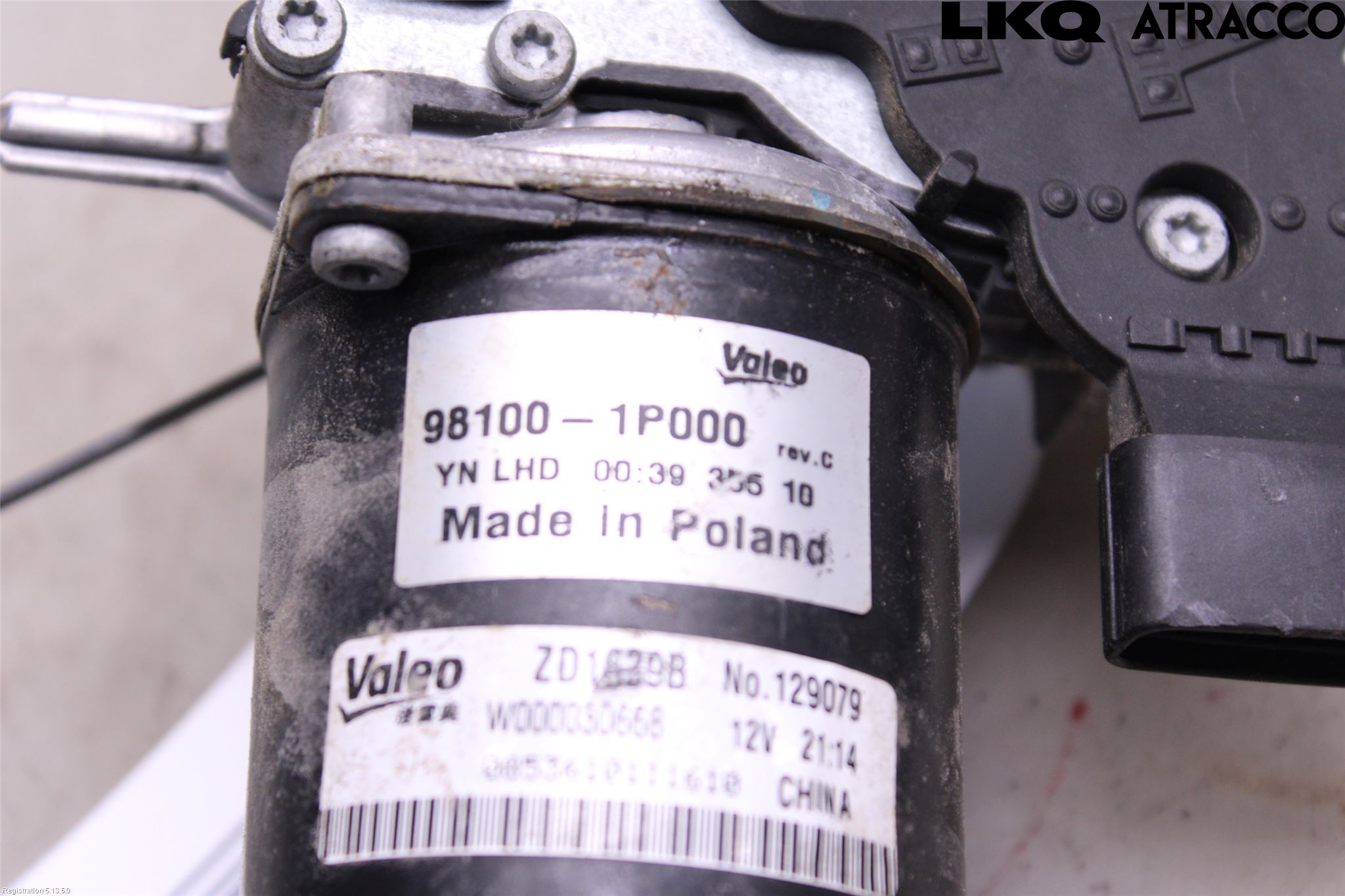 Kia VENGA 10-19 Torkarmotor Vindruta