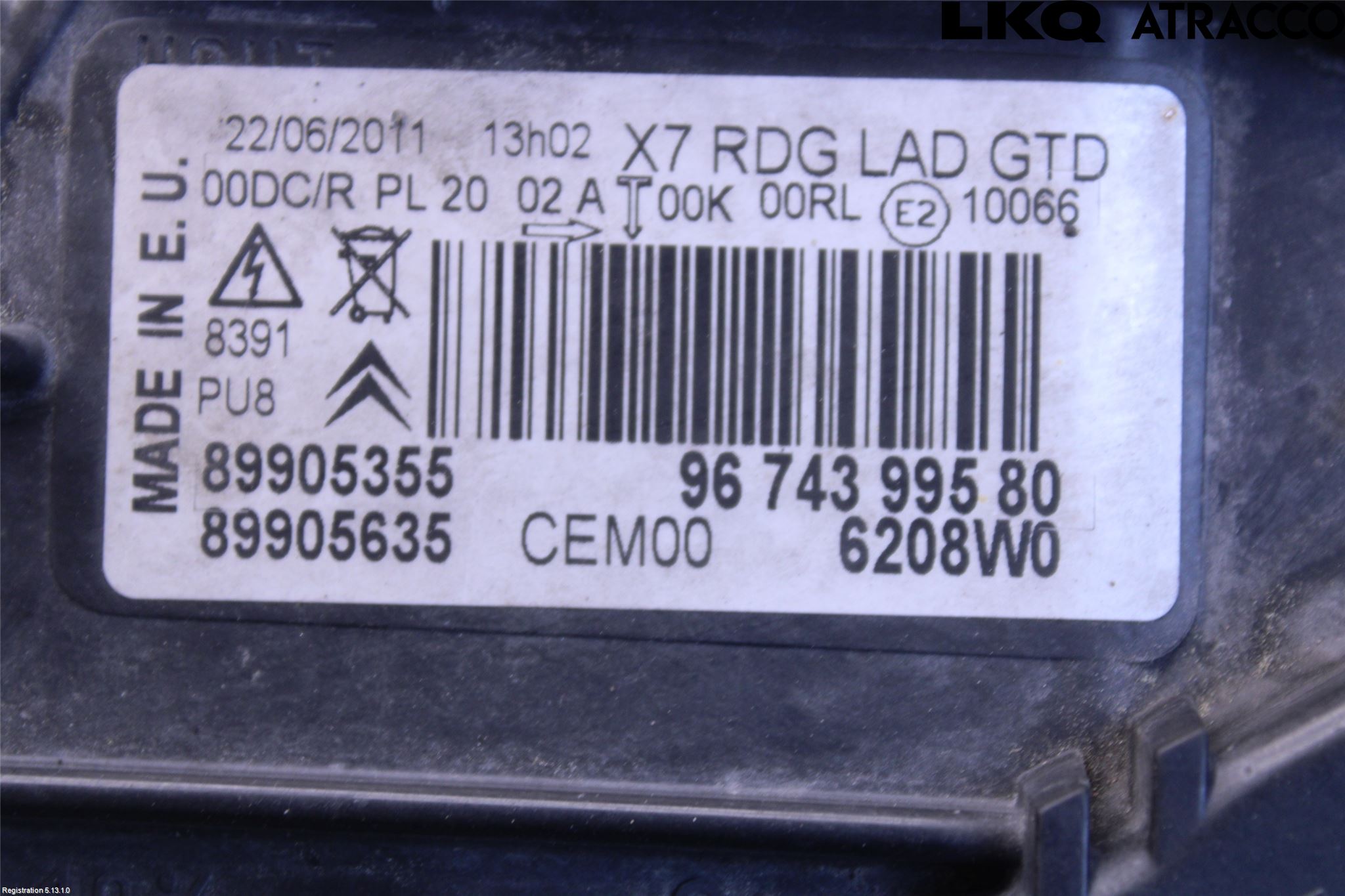 Citroen C5 08-17 Strålkastare Höger