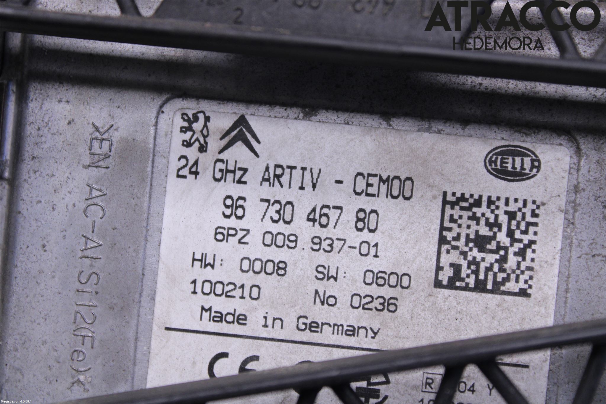 Peugeot 5008 10-16 Sensor Aktivt Kollisionsskydd
