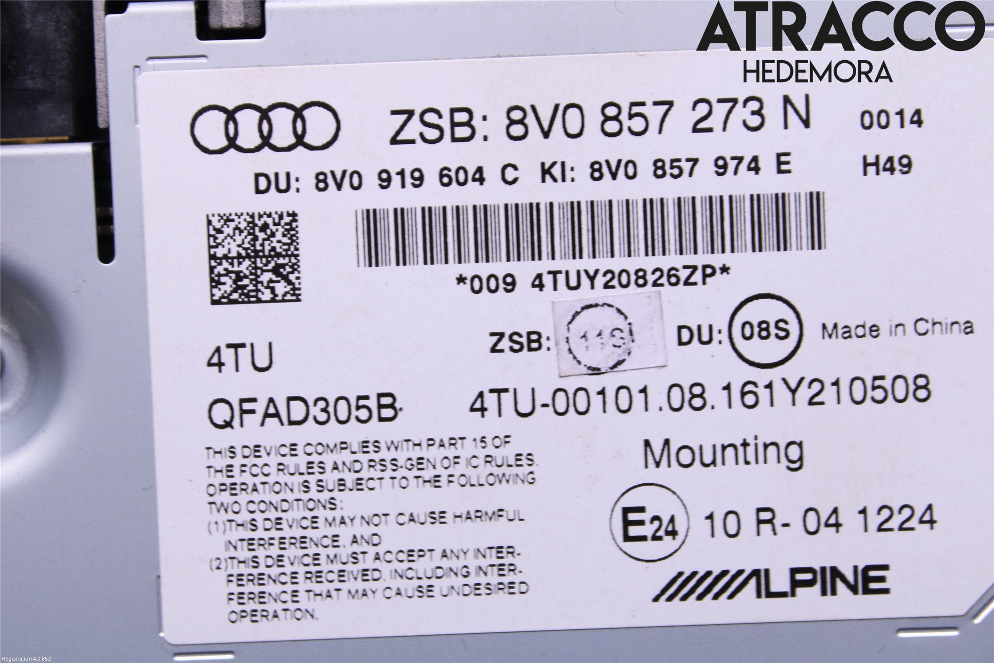 Audi A3/S3 8V 13-20 Bildskärm