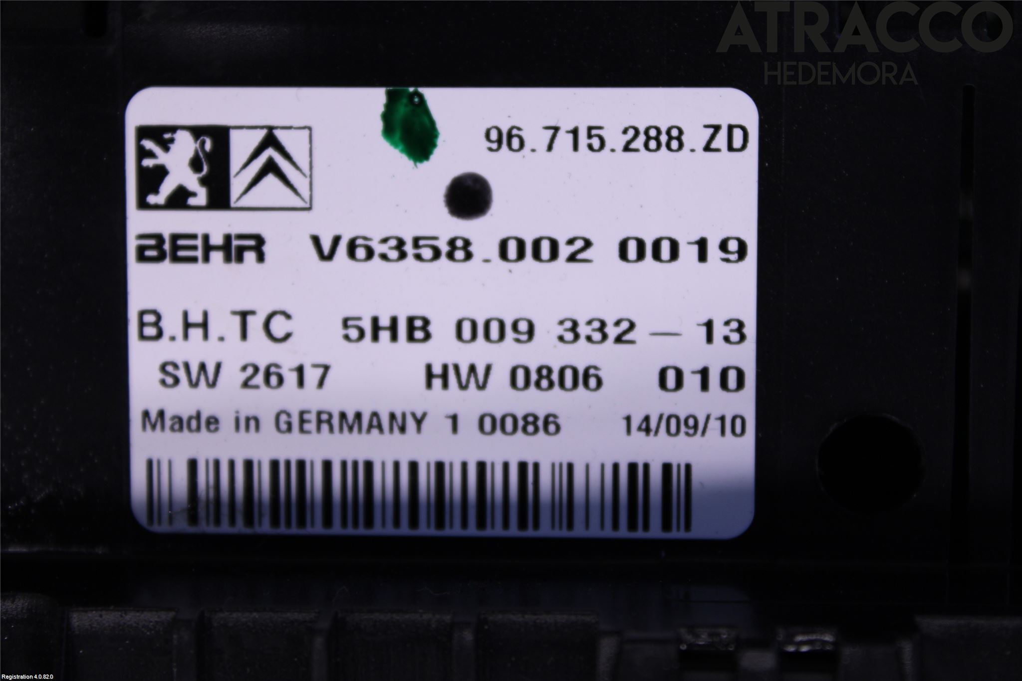 Citroen C5 08-17 Ac Styrenhet Ac Manöveren
