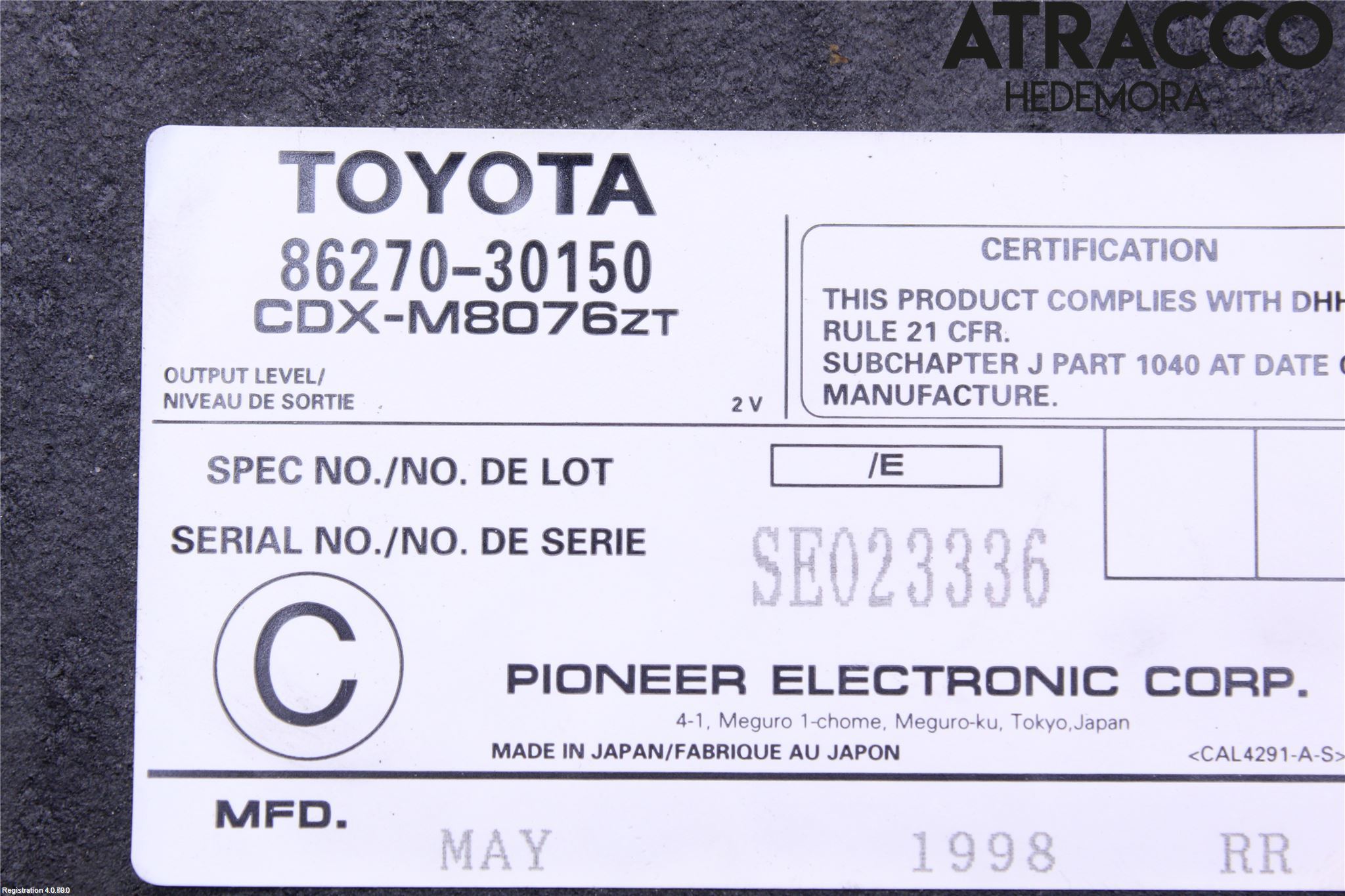 Lexus GS 300/400/430 91-05 Cd Växlare