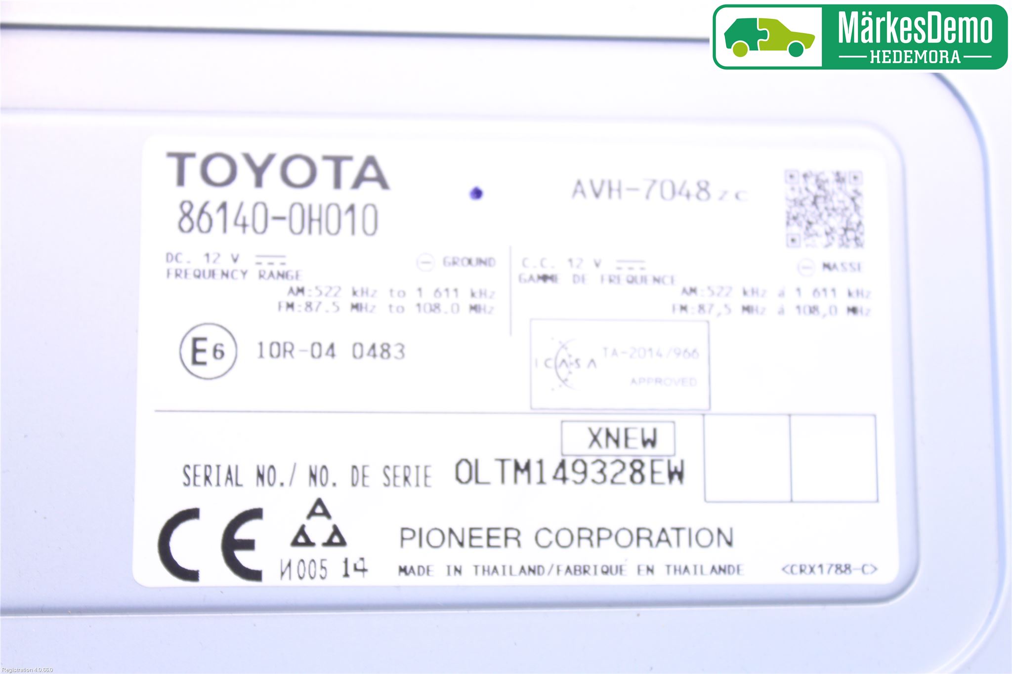 Toyota AYGO 15-21 Cd Radio - Multimediapanel