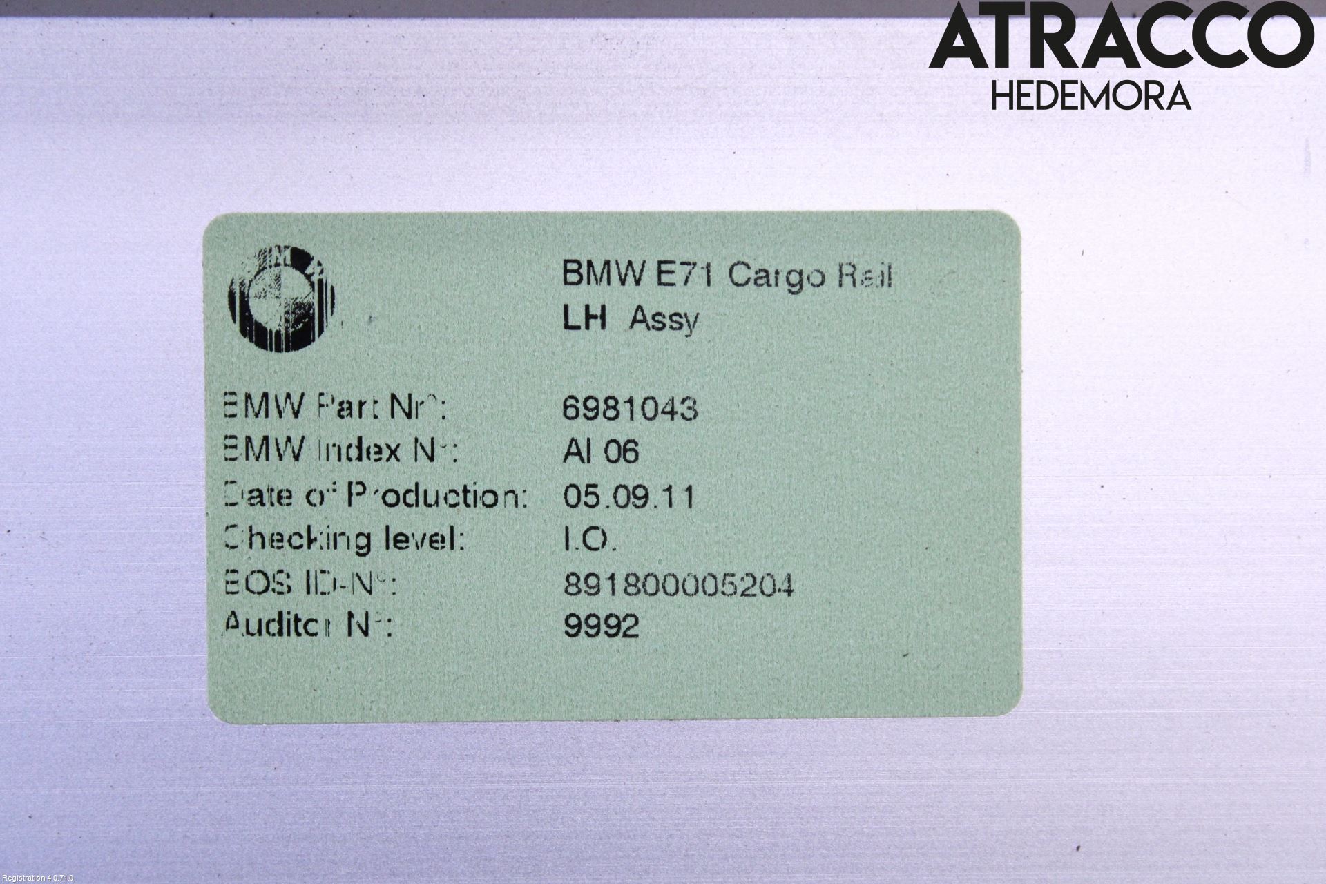 BMW X6 E71/E72   08-14 Bagage Golv