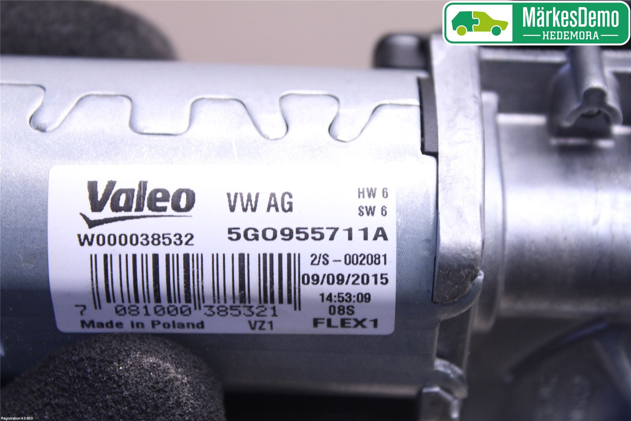 Volkswagen VW GOLF / E-GOLF VII 13-20 Torkarmotor Baklucka