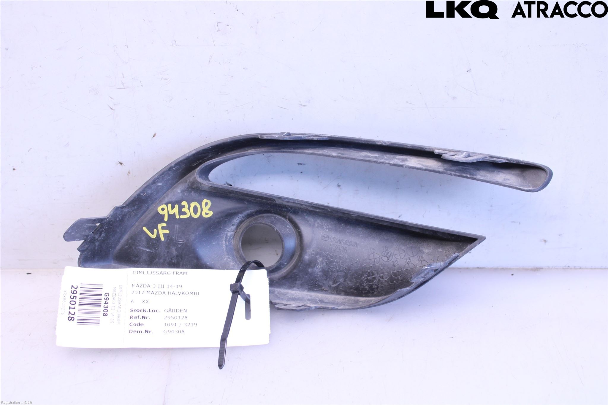 Mazda 3 III 14-19 Dimljussarg Fram