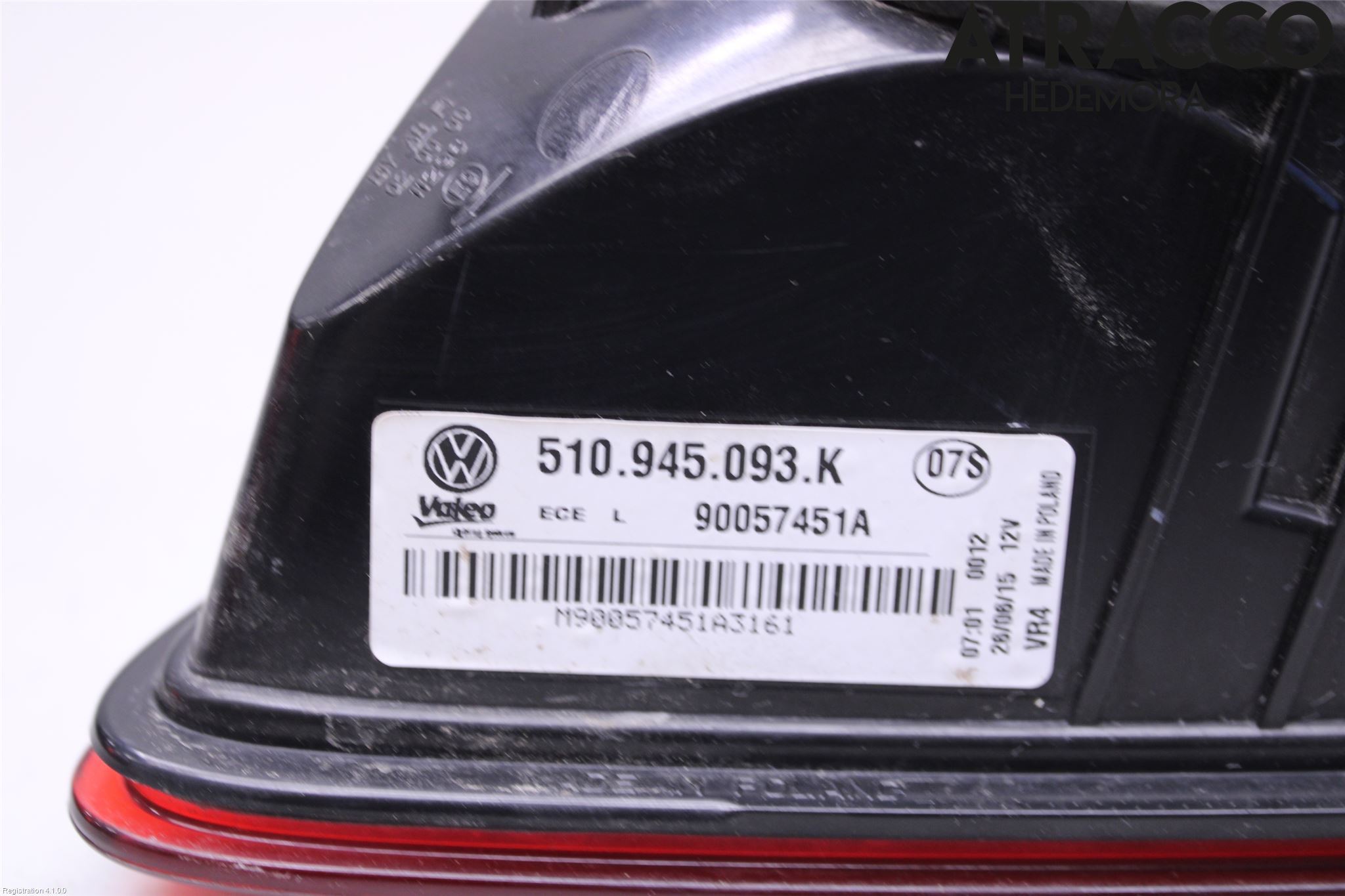 Volkswagen VW GOLF SPORTSVAN 15-20 Bakljus Lucka Vä