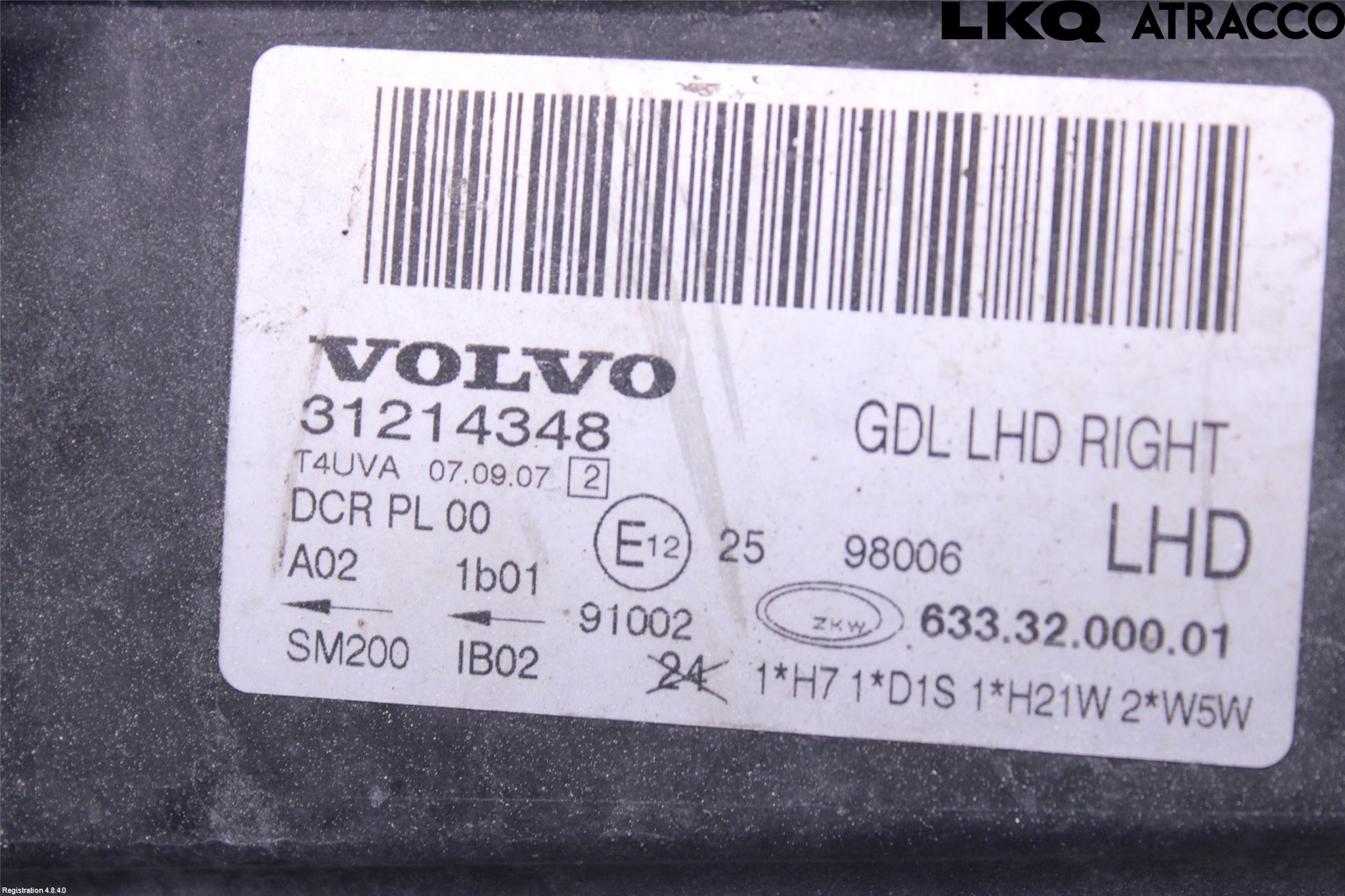 Volvo V70 08-13 Strålkastare Höger