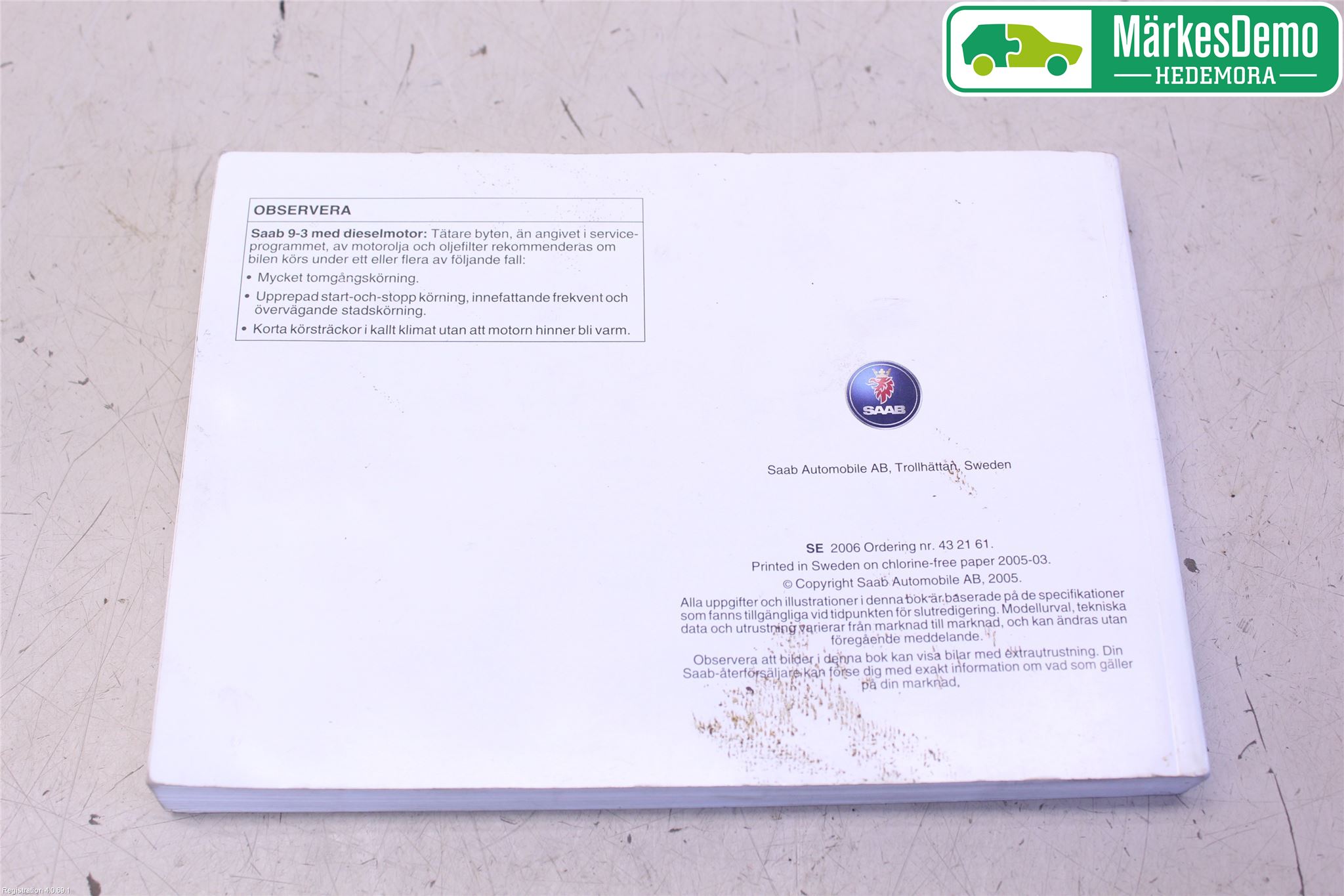 Saab 9-3 VER 2 Instruktionsbok