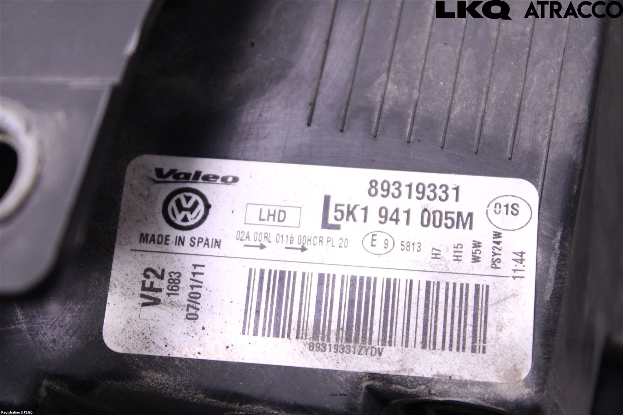 Volkswagen VW GOLF VI 09-13 Strålkastare Vänster