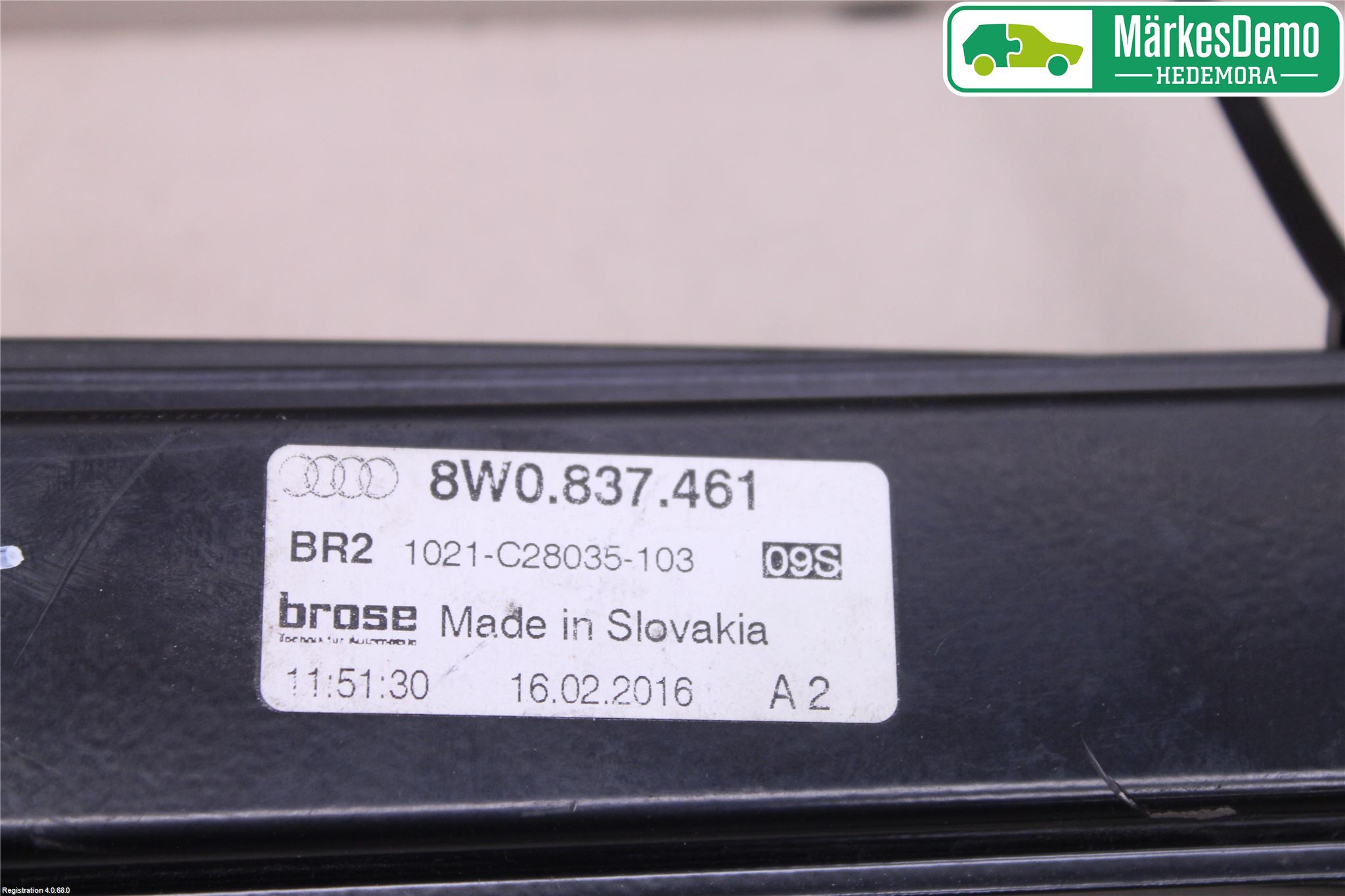 Audi A4/S4 B9 16-19 Fönsterhiss El Kompl