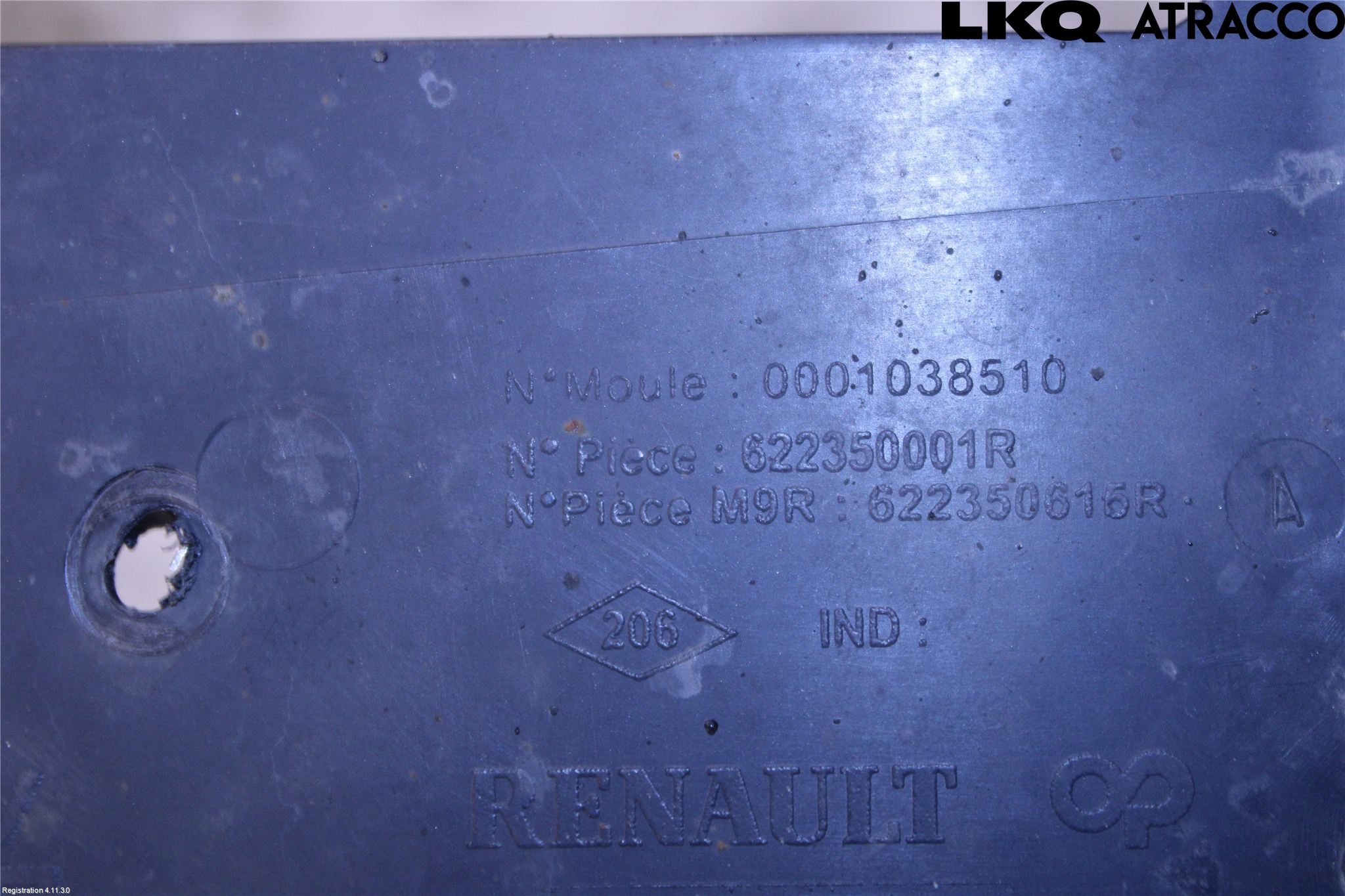Renault MEGANE III 09-15 Hasplåt Plåt-Plast