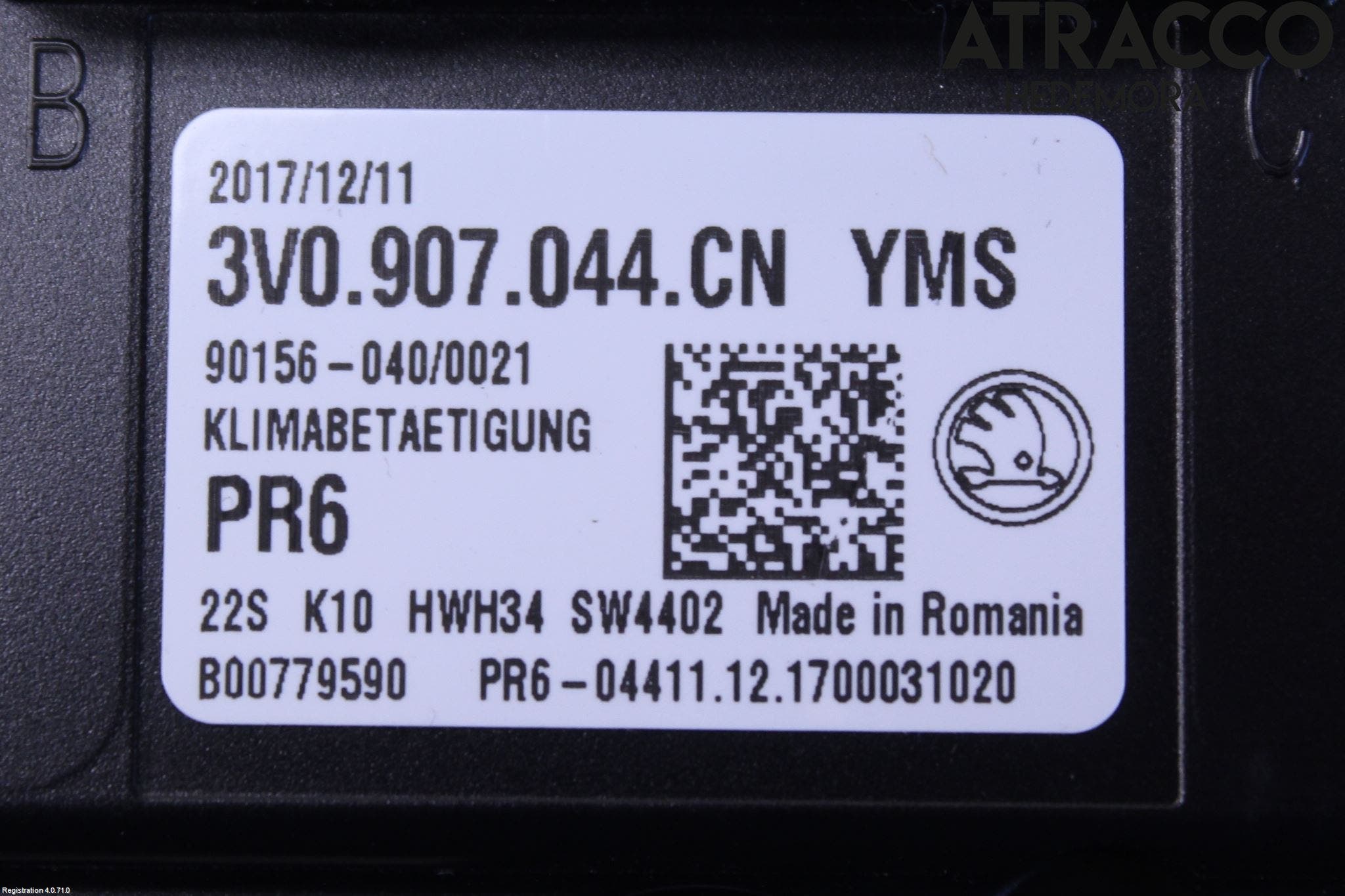 Skoda SUPERB 16-24 Värmereglage