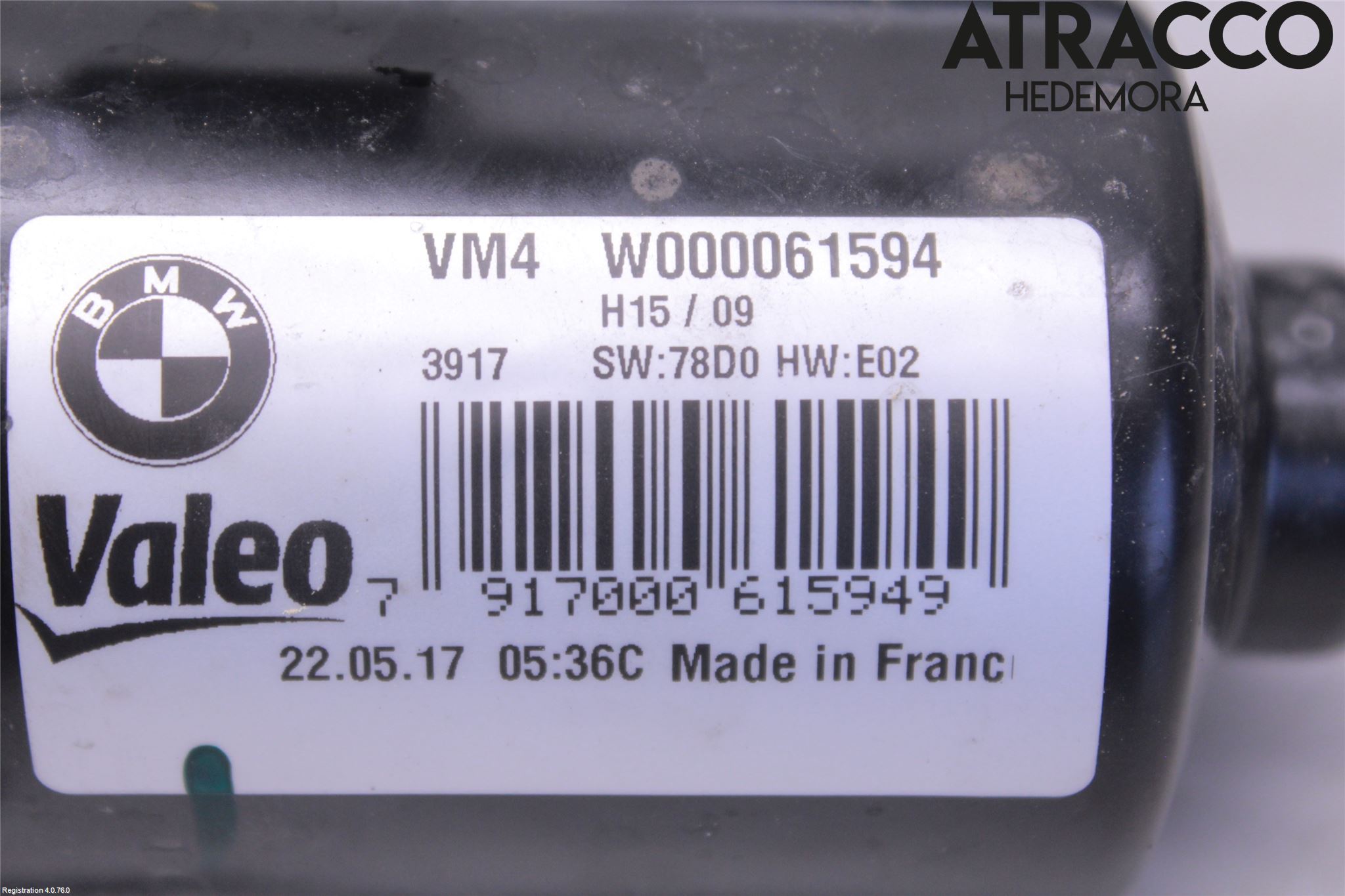 BMW 5 G30/G31/F90 17-23 Torkarmotor Vindruta
