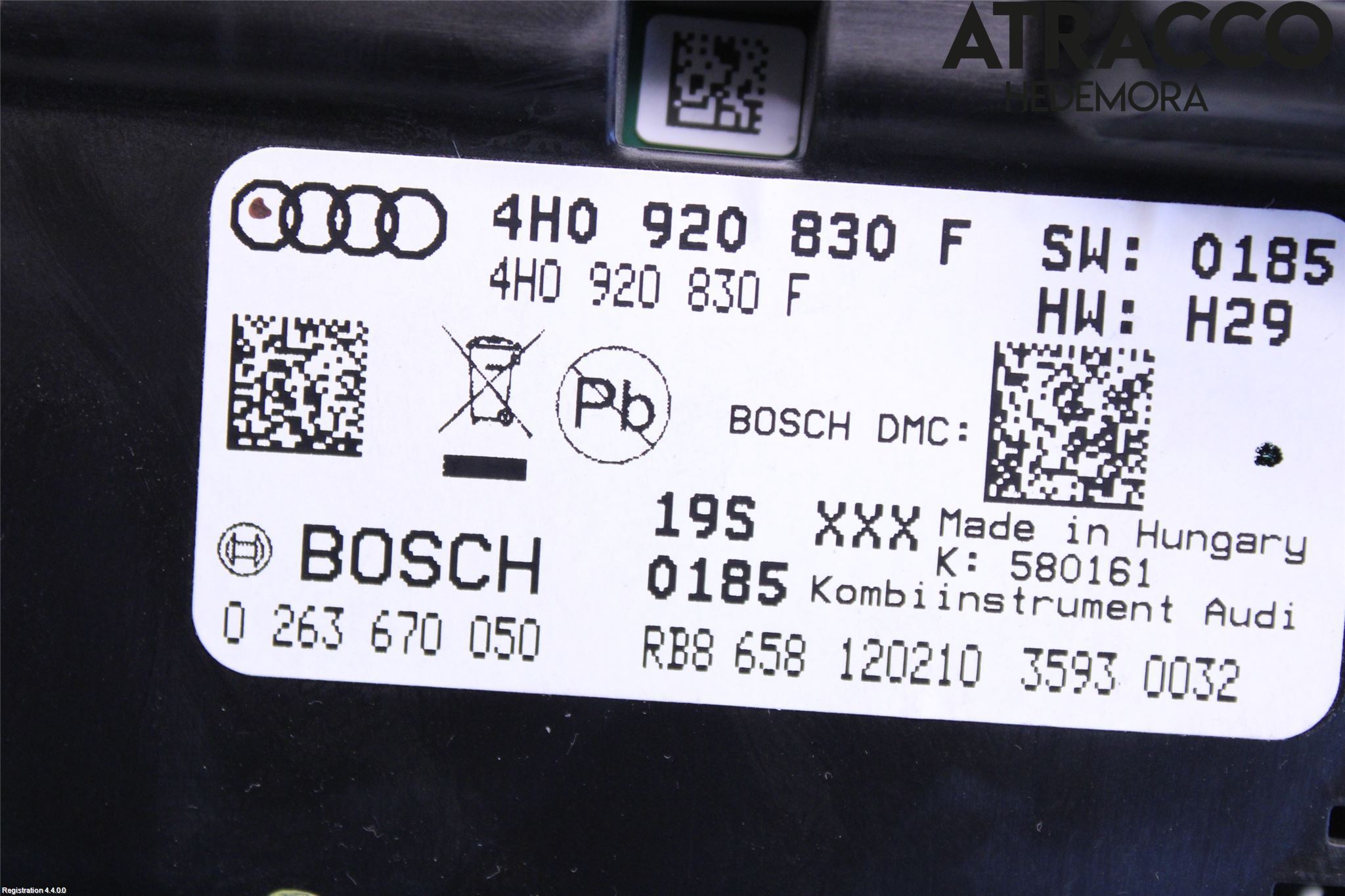 Audi A8/S8 4H 10-17 Instrument Komb