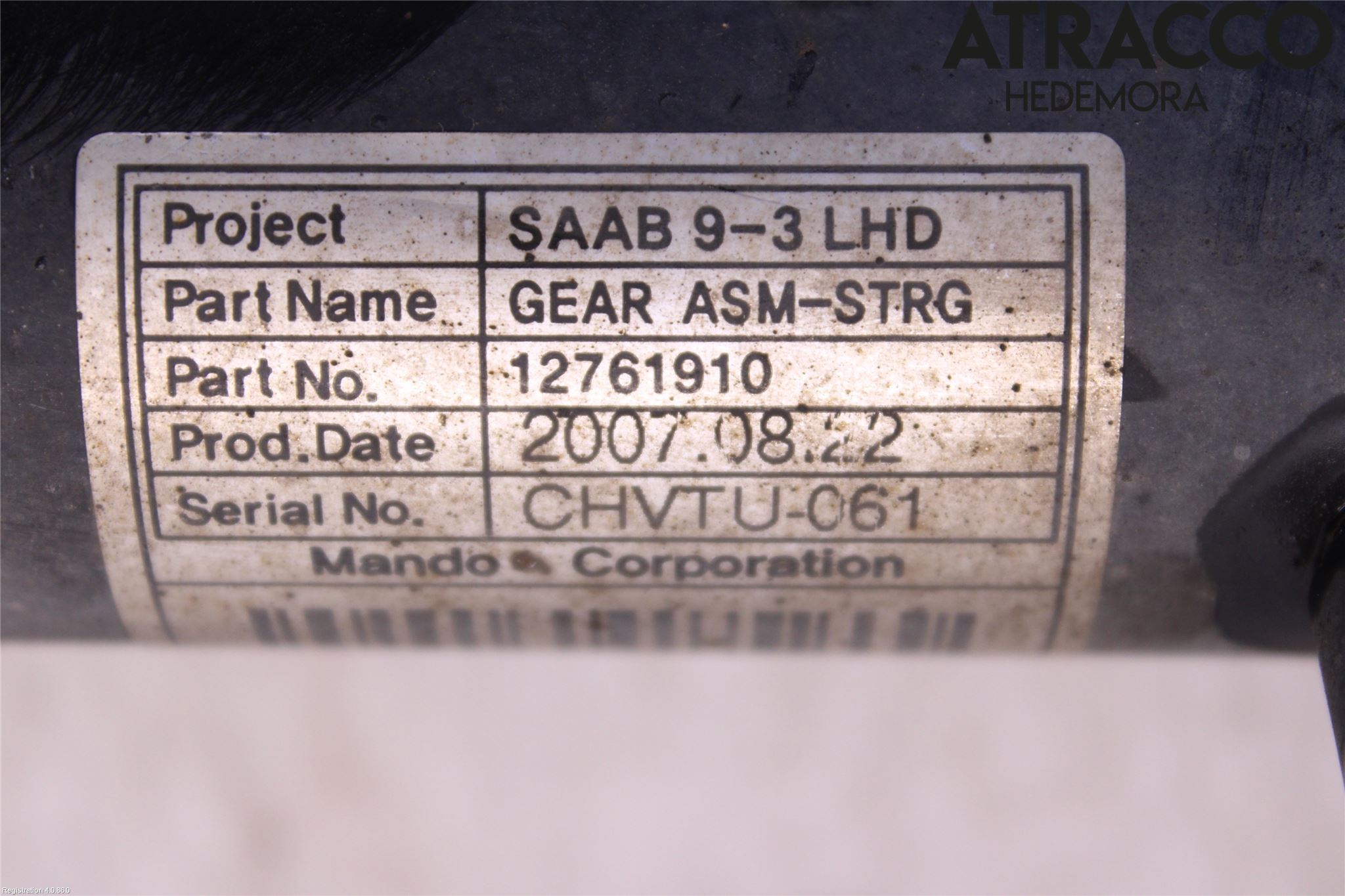 Saab 9-3 VER2/VER3 08-15 Styrväxel Servo -Snäcka