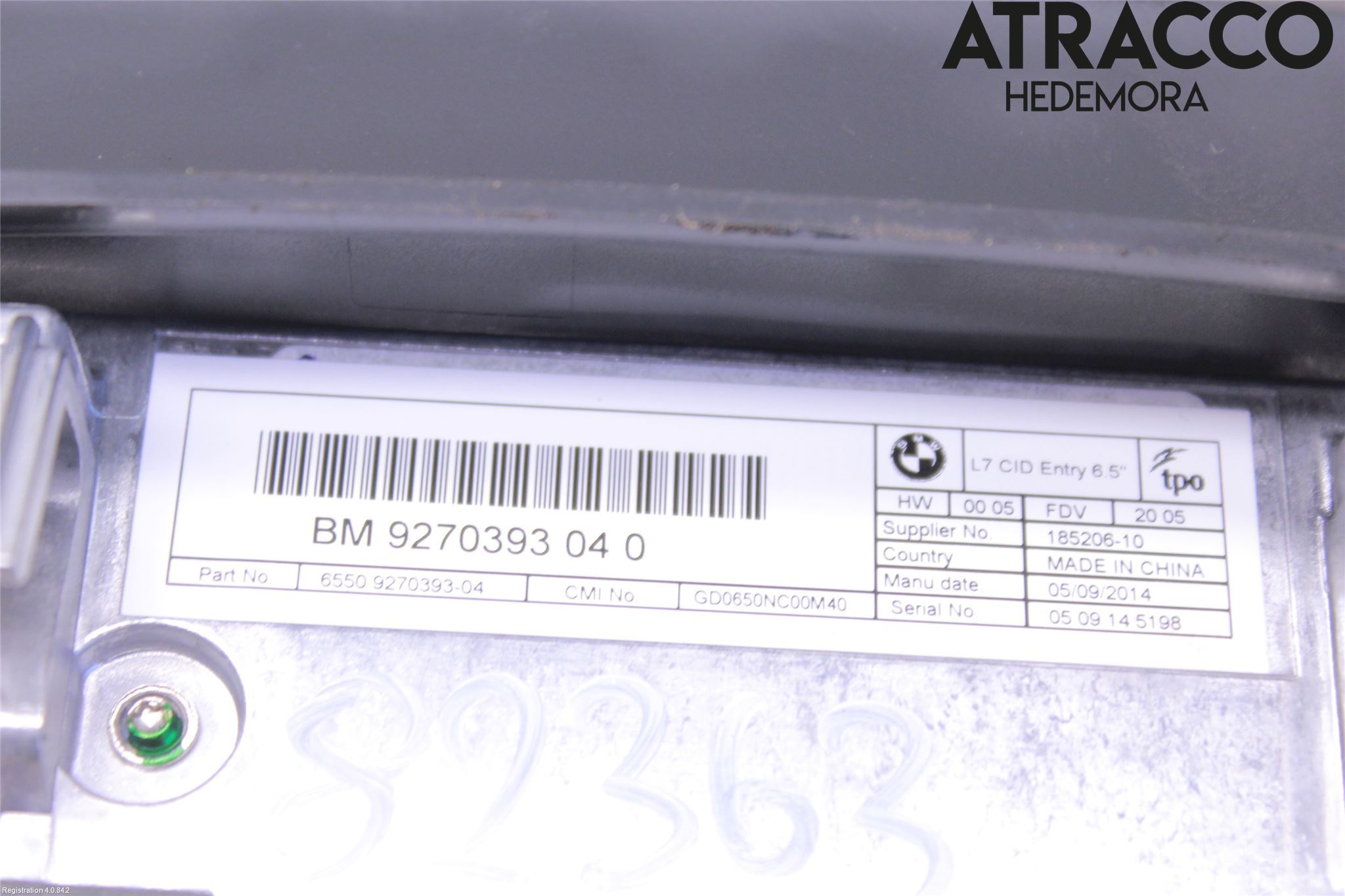 BMW 3 F30/F31/F80 12-19 Bildskärm