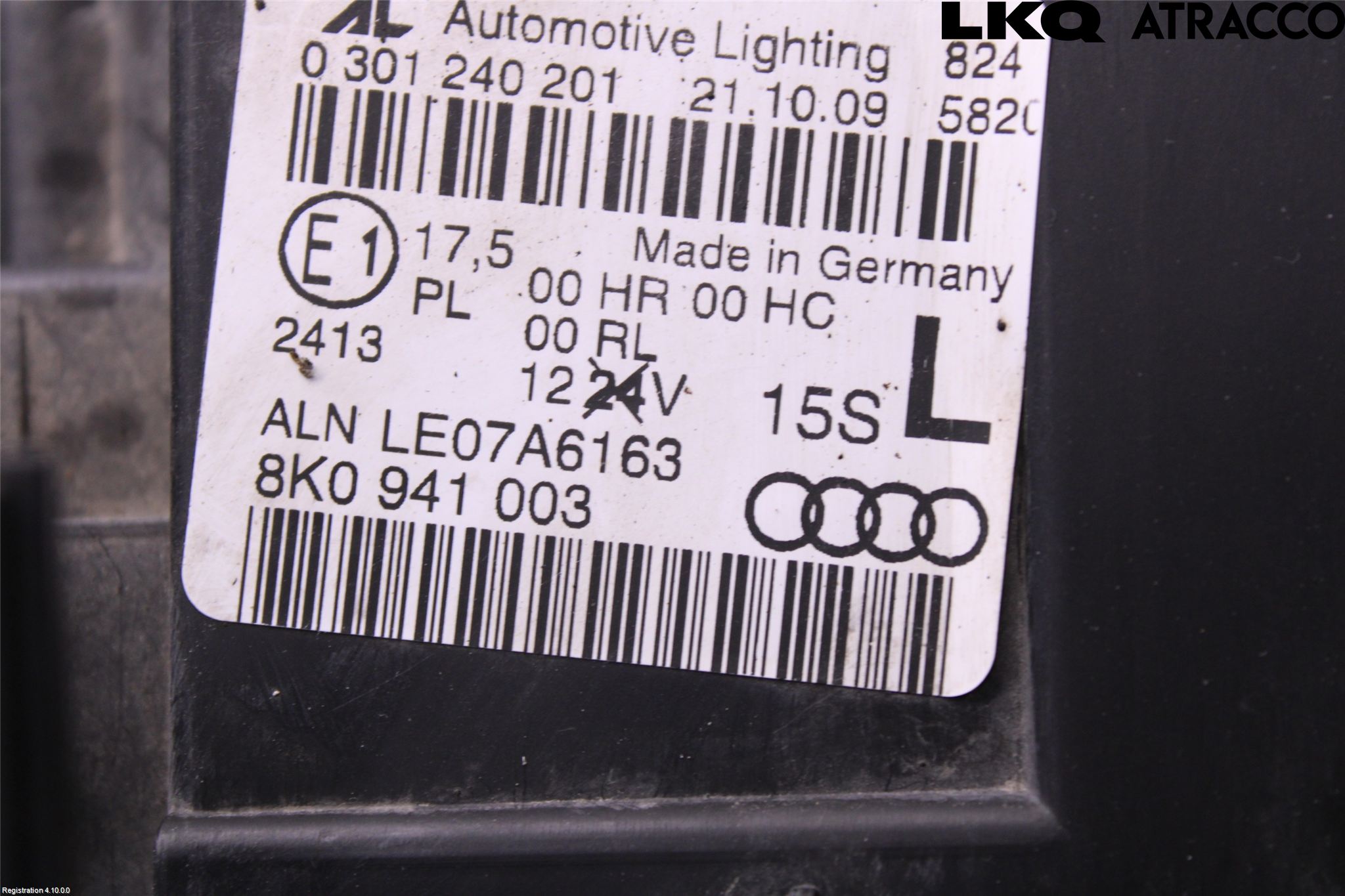 Audi A4/S4 08-11 Strålkastare Vänster