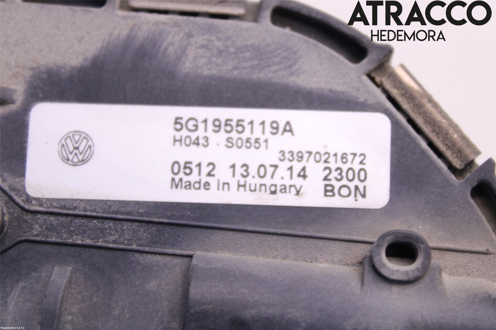 Volkswagen VW GOLF / E-GOLF VII 13-20 Torkarmotor Vindruta
