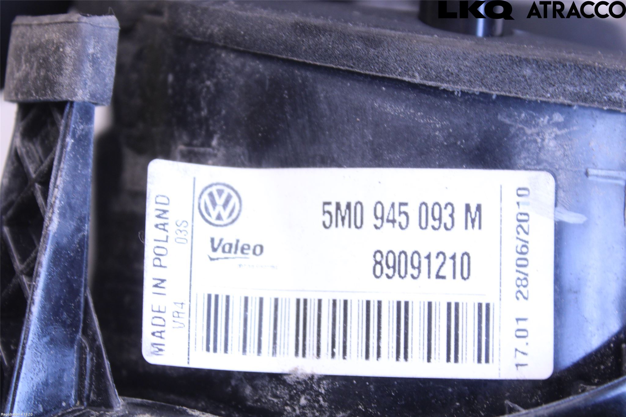 Volkswagen VW GOLF PLUS/CROSS GOLF 04-14 Bakljus Lucka Vä