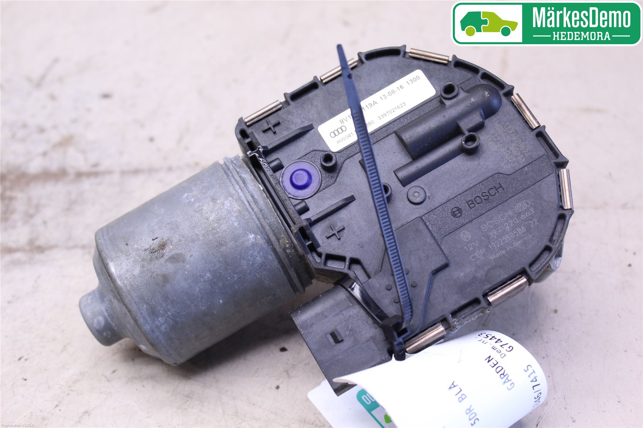Audi A3/S3 8V 13-20 Torkarmotor Vindruta