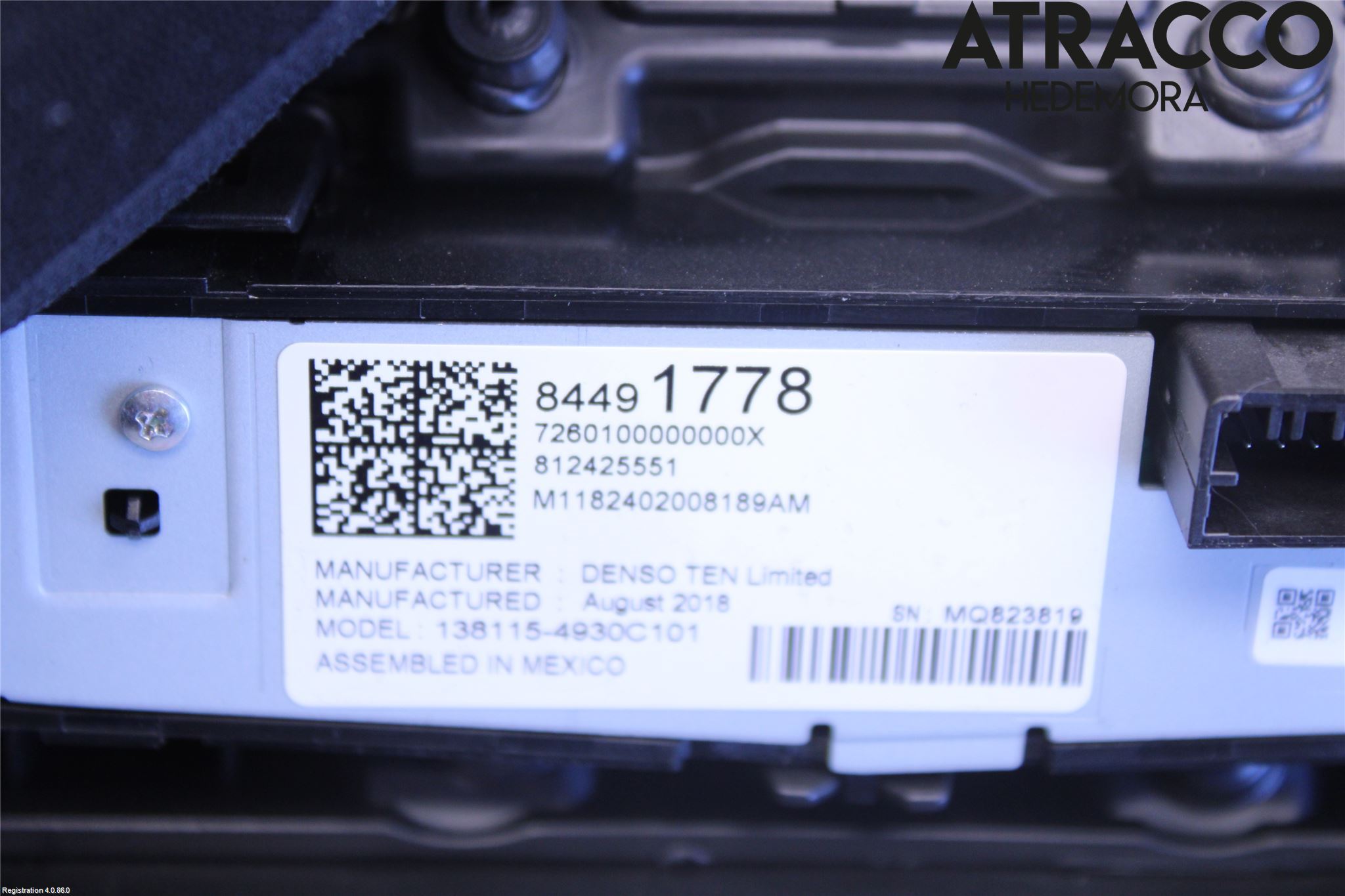 Chevrolet CAMARO Instrument-Radio Sarg