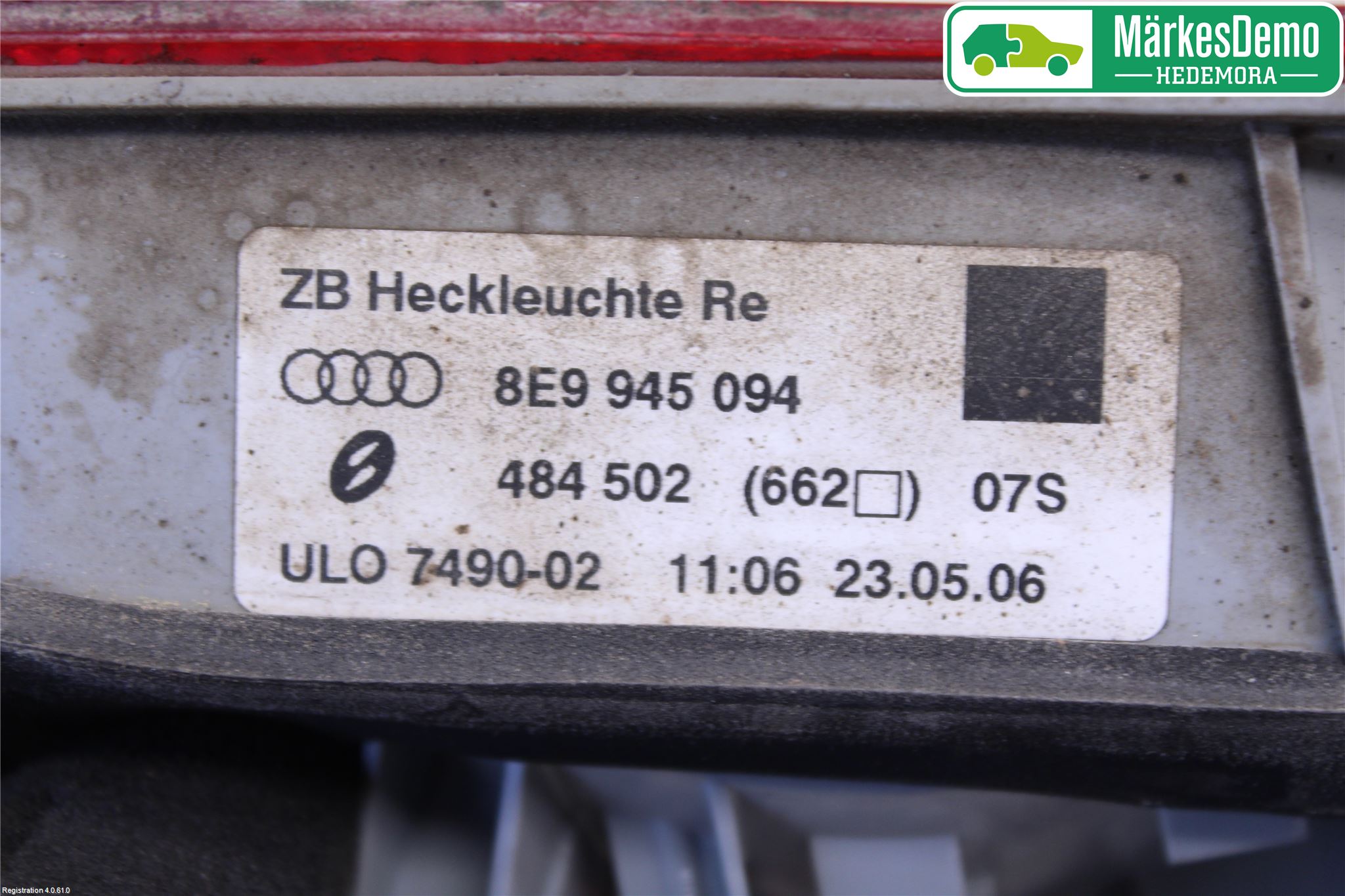 Audi A4/S4 05-07 Bakljus Lucka Hö