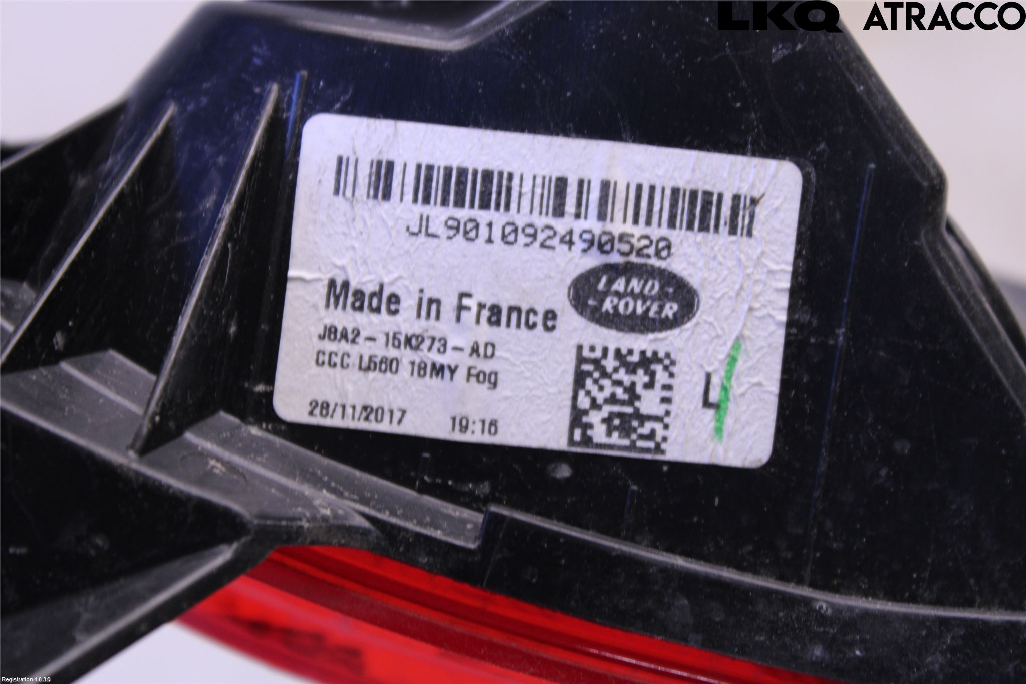 Landrover RANGE ROVER VELAR (L560) 17- Dimljus/Reflex Bak