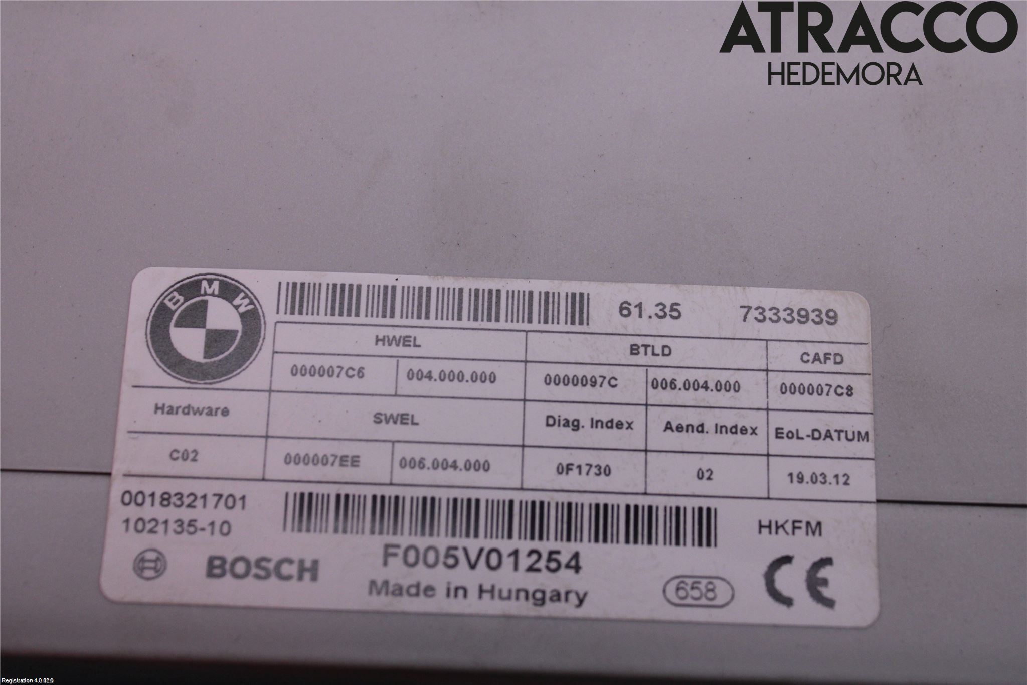 BMW 5 F10/F11/F18 09-17 Styrenhet Baklucka