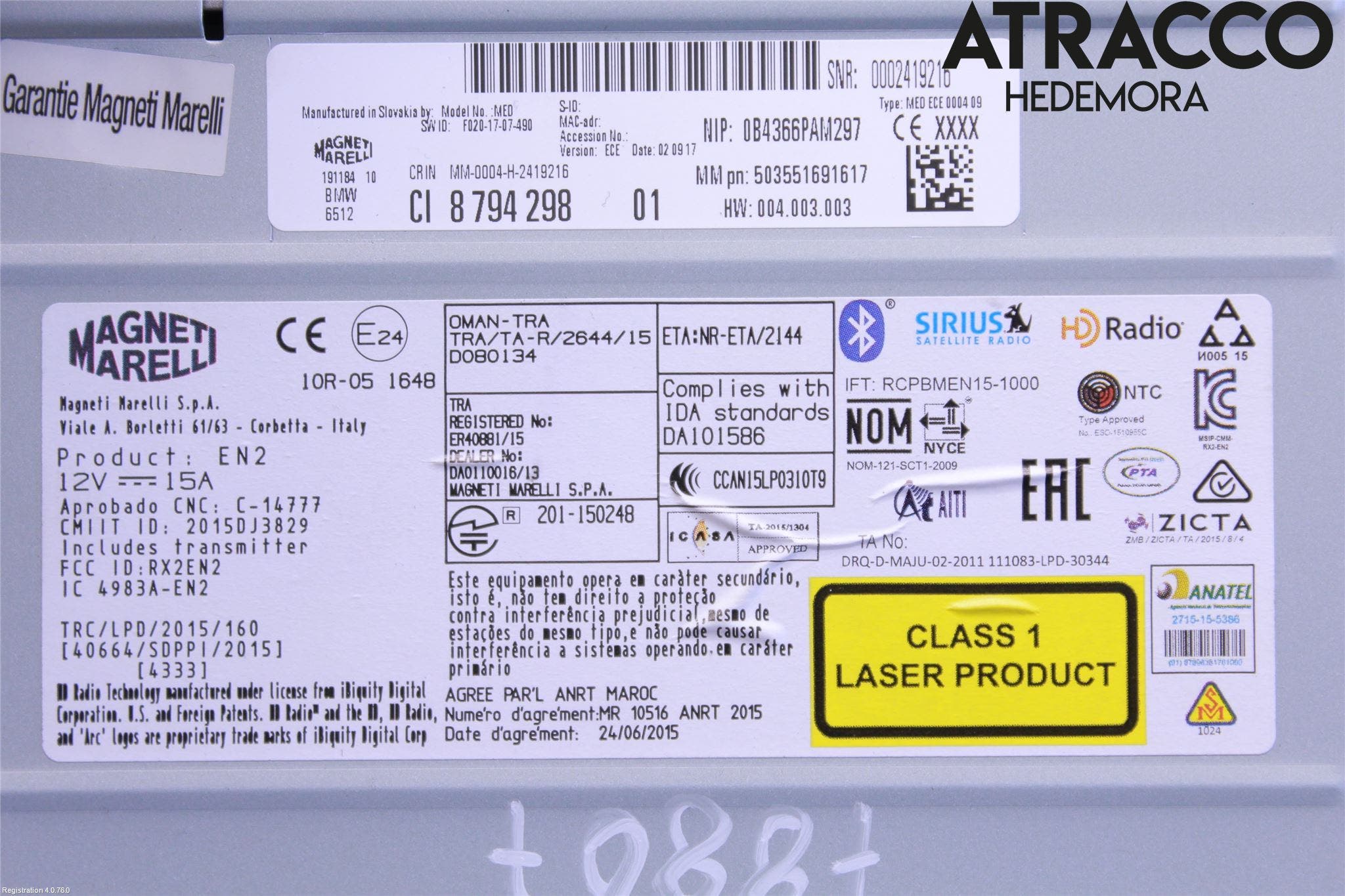 Mini ONE/COOPER 5DR F55 14-24 Cd Radio - Multimediapanel