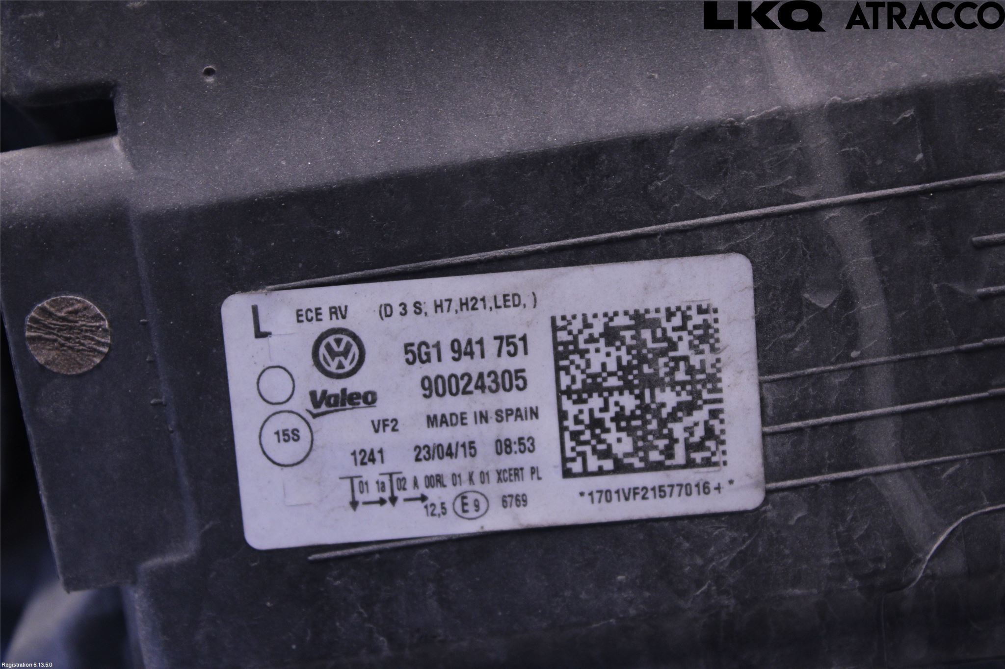 Volkswagen VW GOLF / E-GOLF VII 13-20 Strålkastare Vänster
