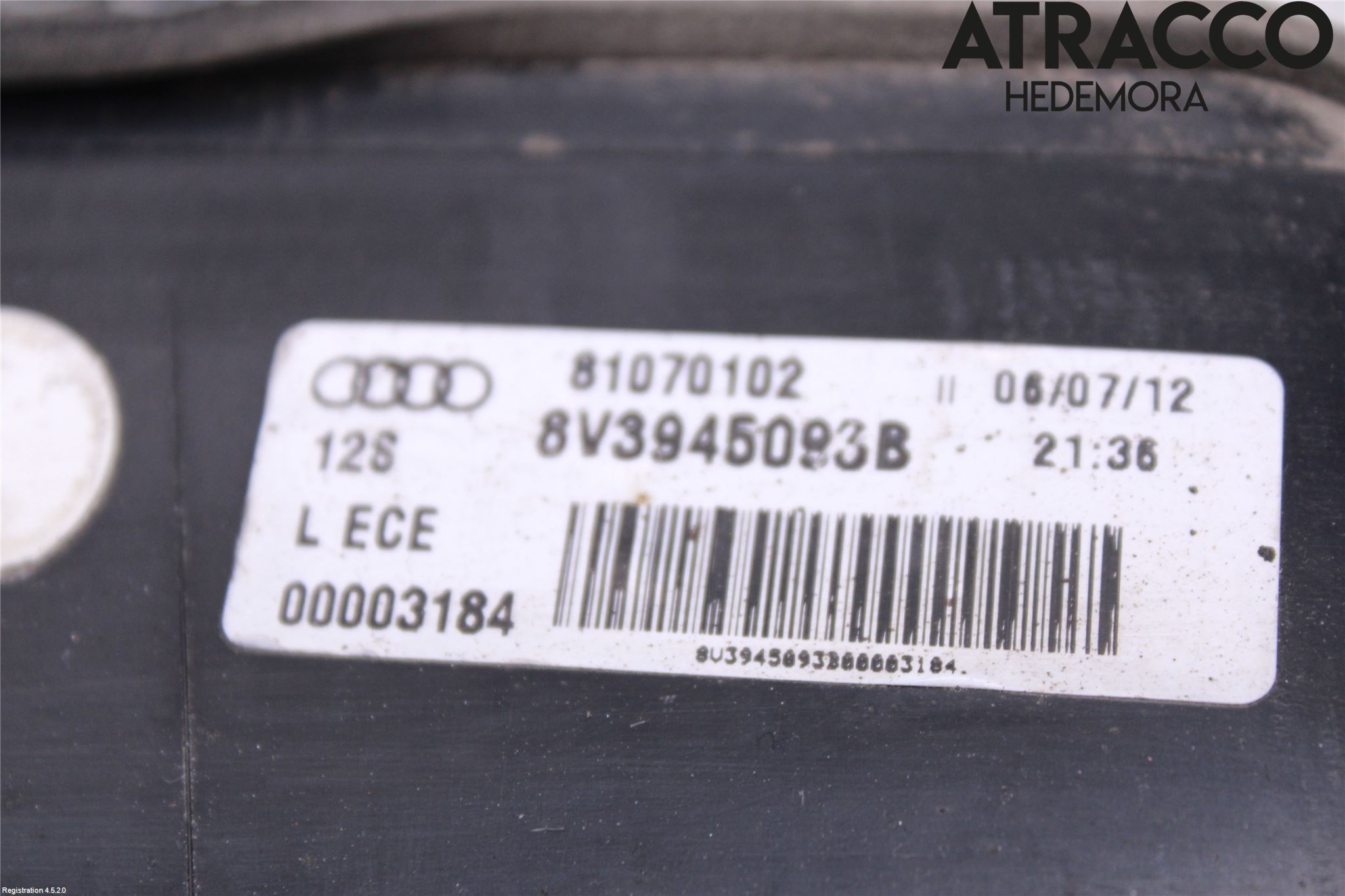 Audi A3/S3 05-13 Bakljus Lucka Vä