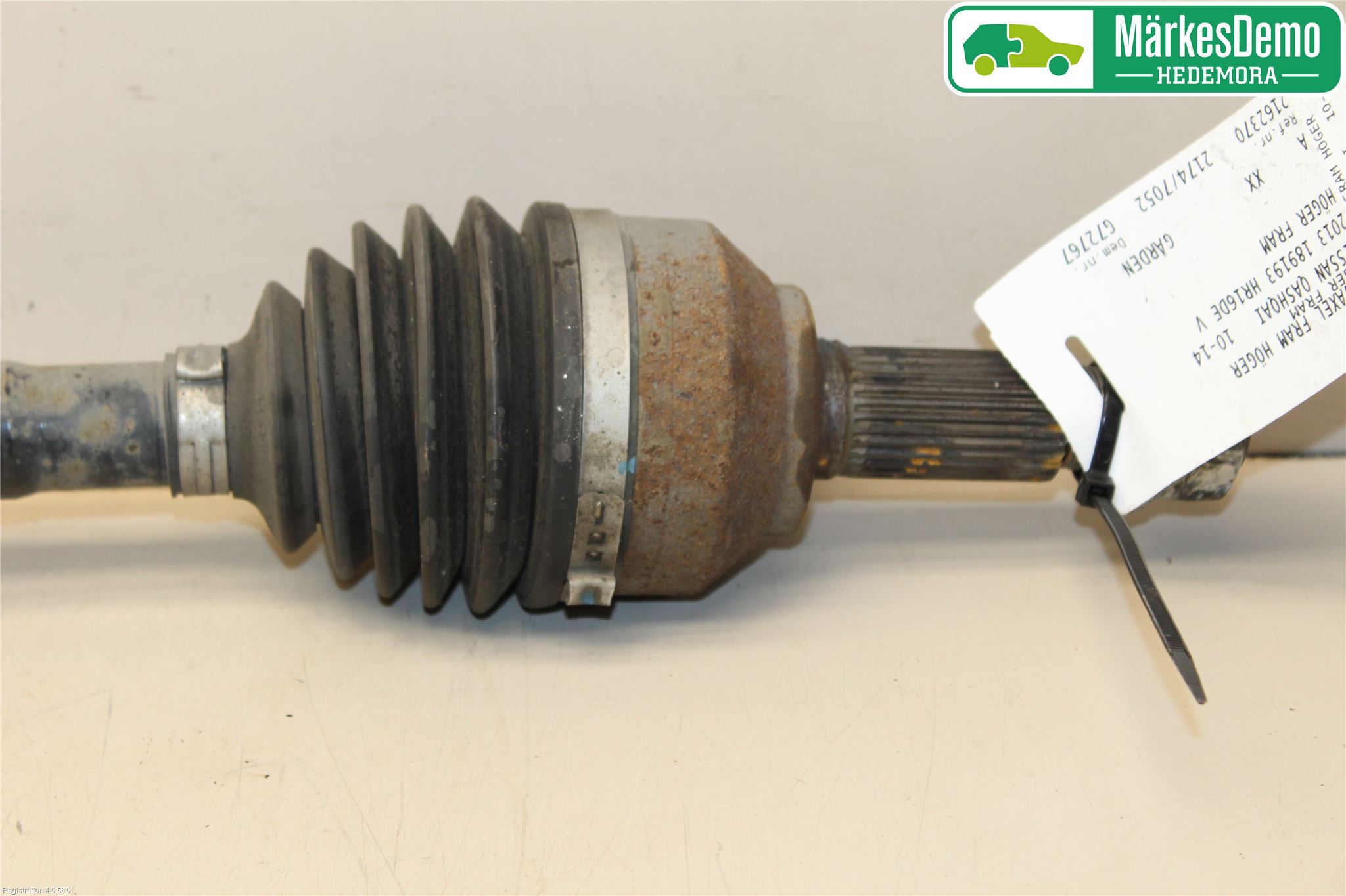 Nissan QASHQAI 10-14 Drivaxel Fram Höger