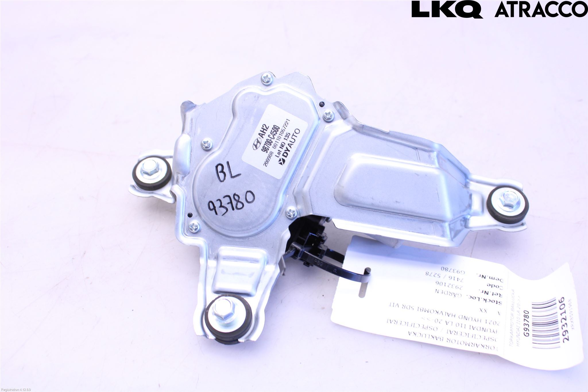 Hyundai i10 LA 20- Torkarmotor Baklucka
