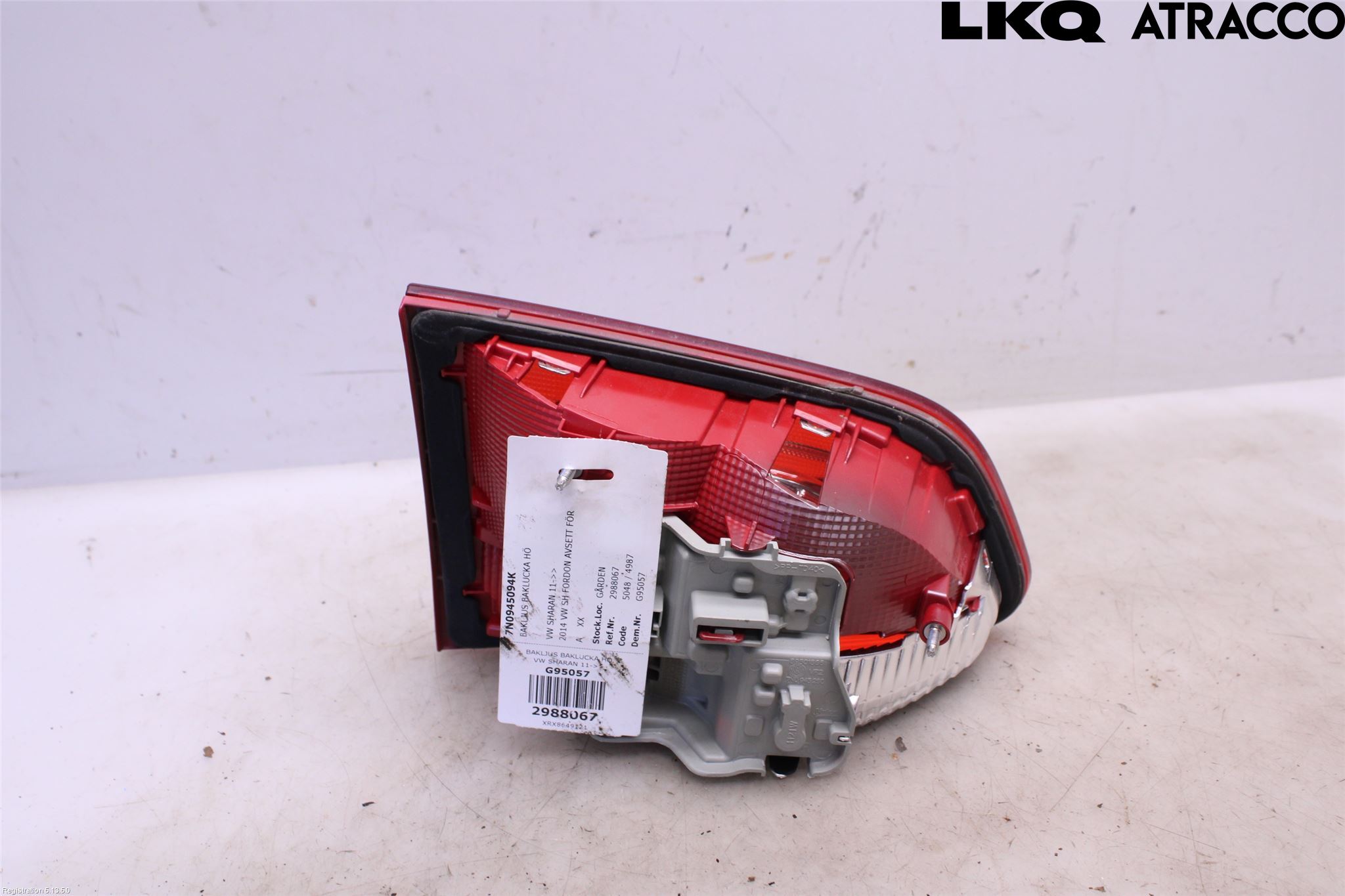 Volkswagen VW SHARAN 11- Bakljus Lucka Hö