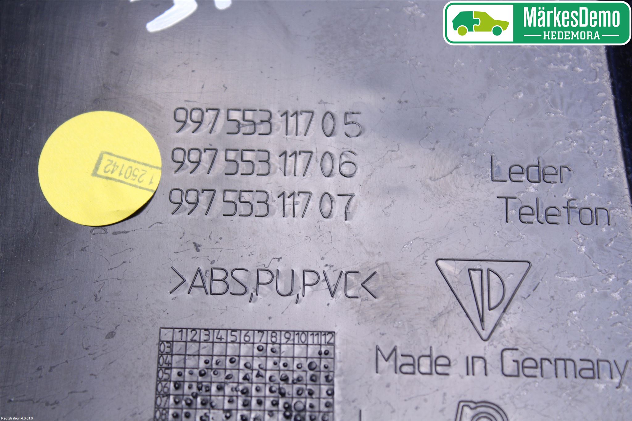 Porsche 911 64- Instrumentkonsoll Mitt