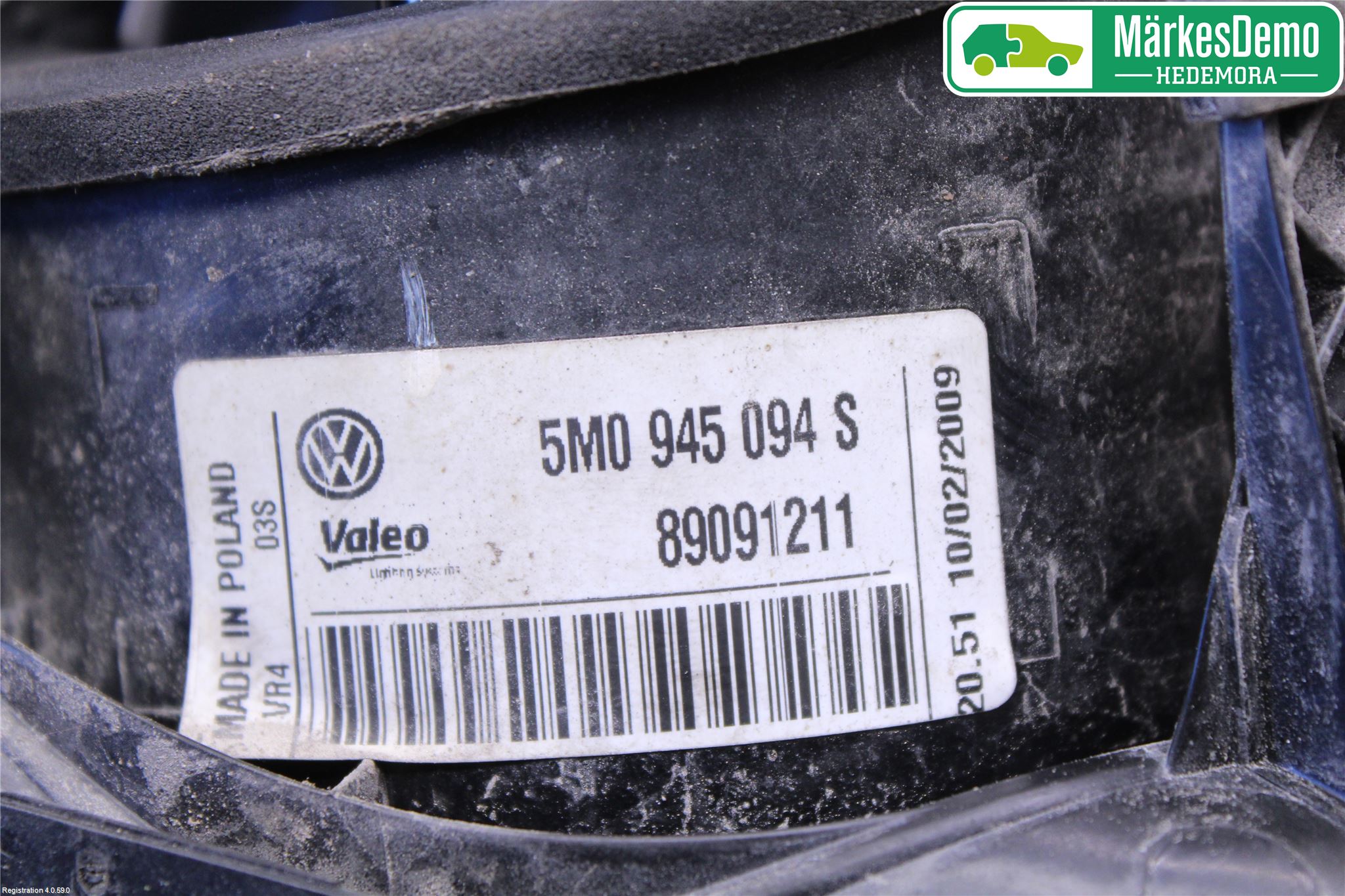 Volkswagen VW GOLF PLUS/CROSS GOLF 04-14 Bakljus Lucka Hö