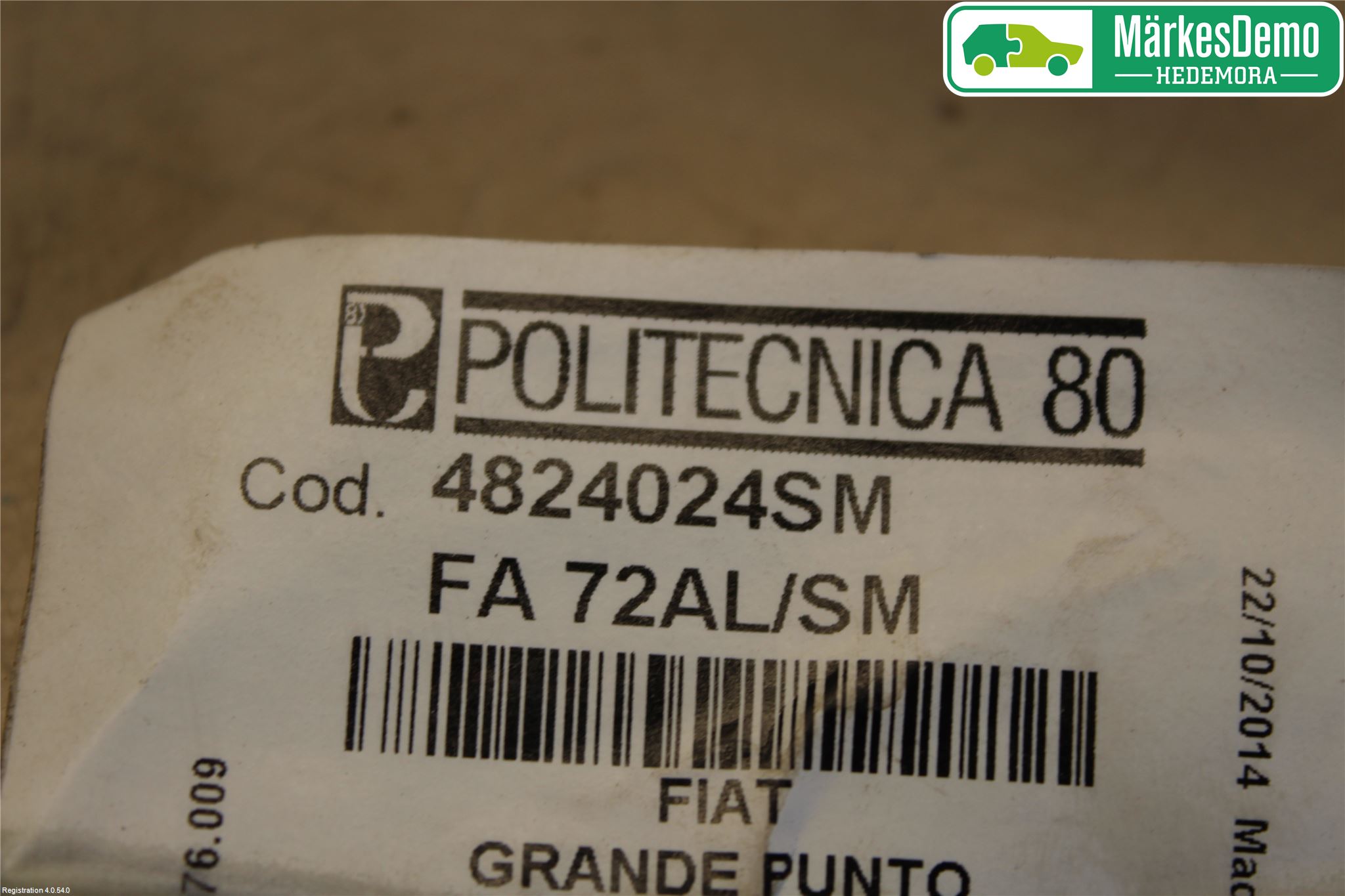 Fiat PUNTO EVO 10-12 Fönsterhiss El Kompl