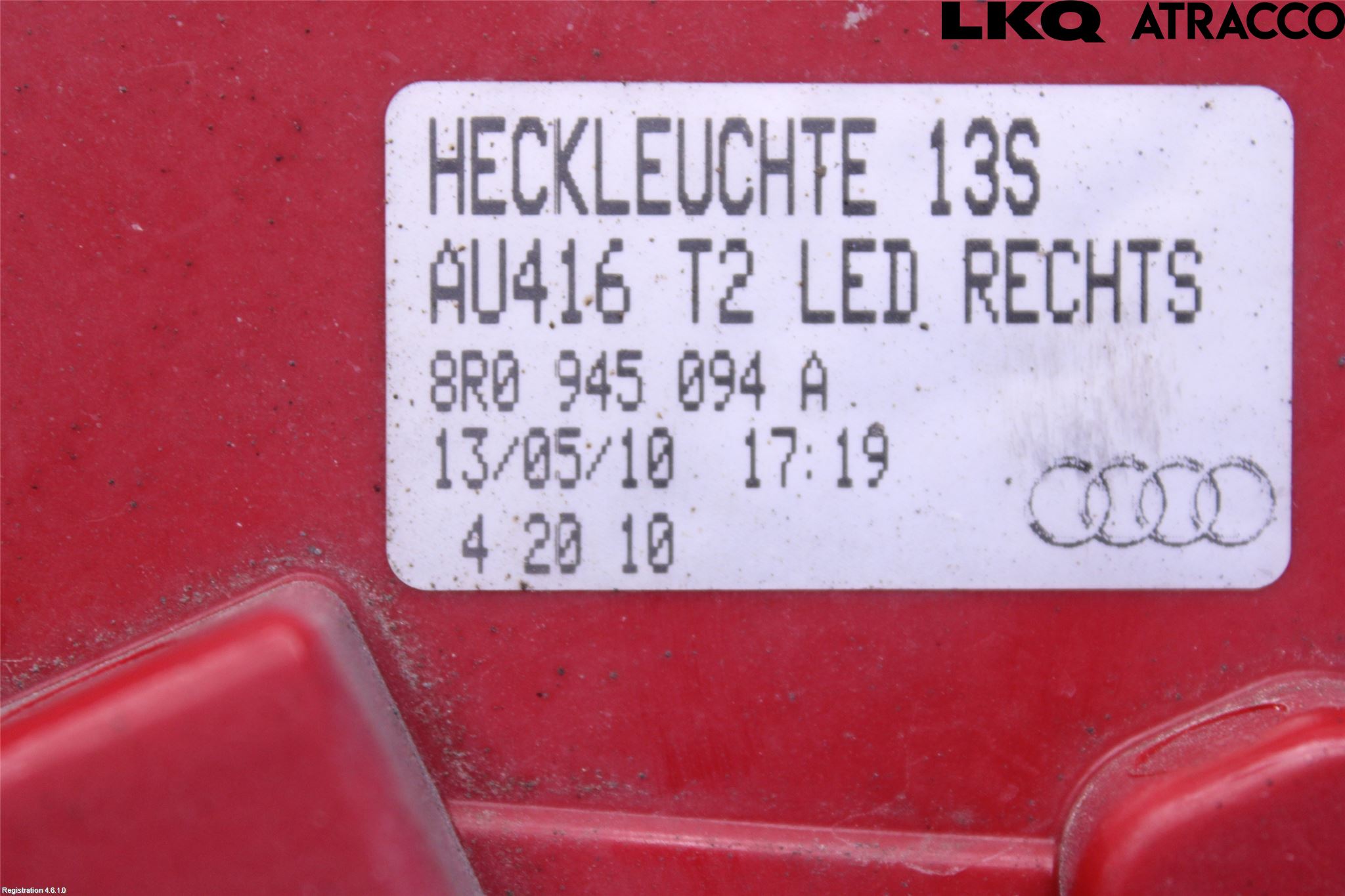 Audi Q5 09-16 Bakljus Lucka Hö