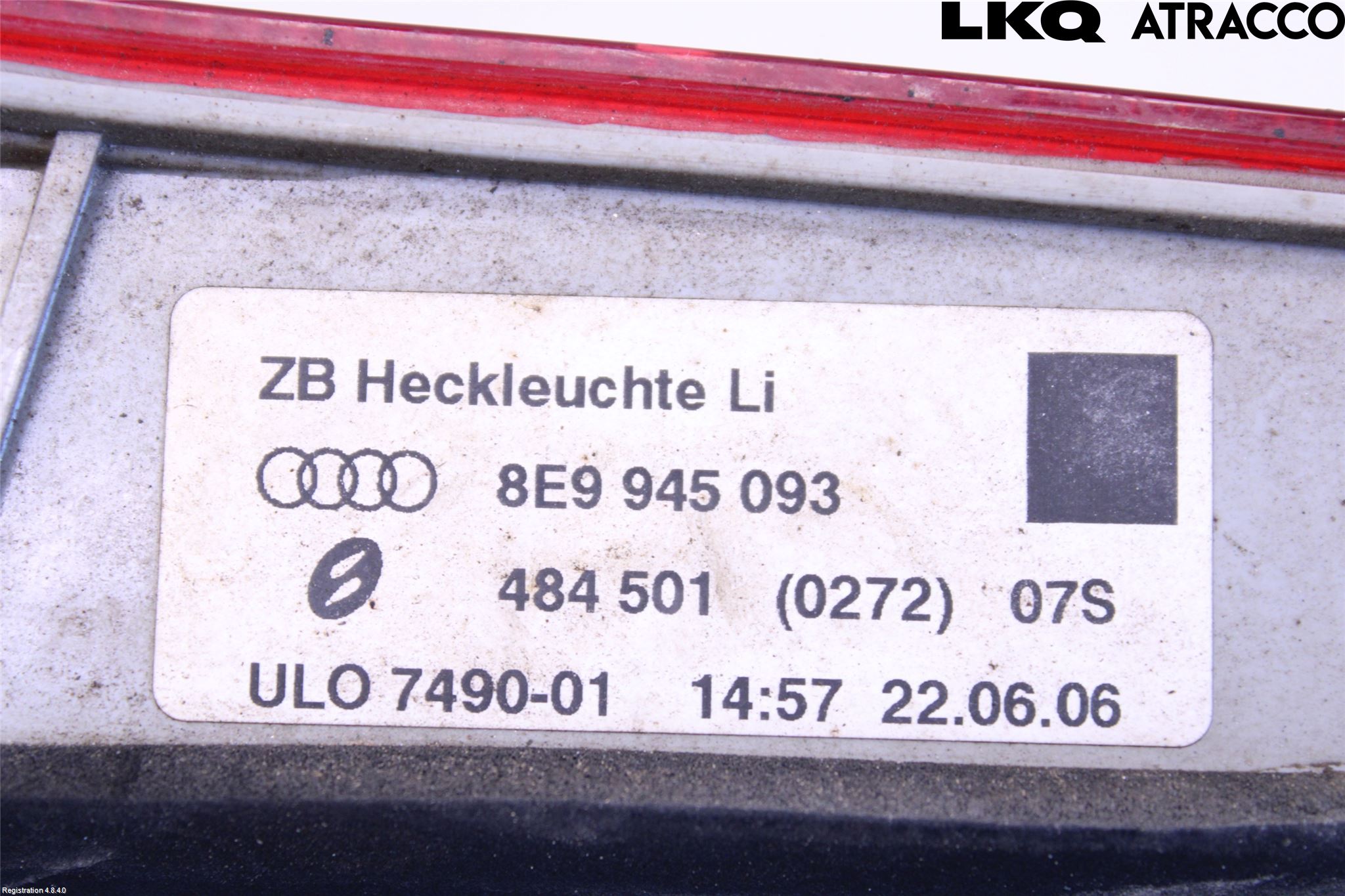 Audi A4/S4 05-07 Bakljus Lucka Vä