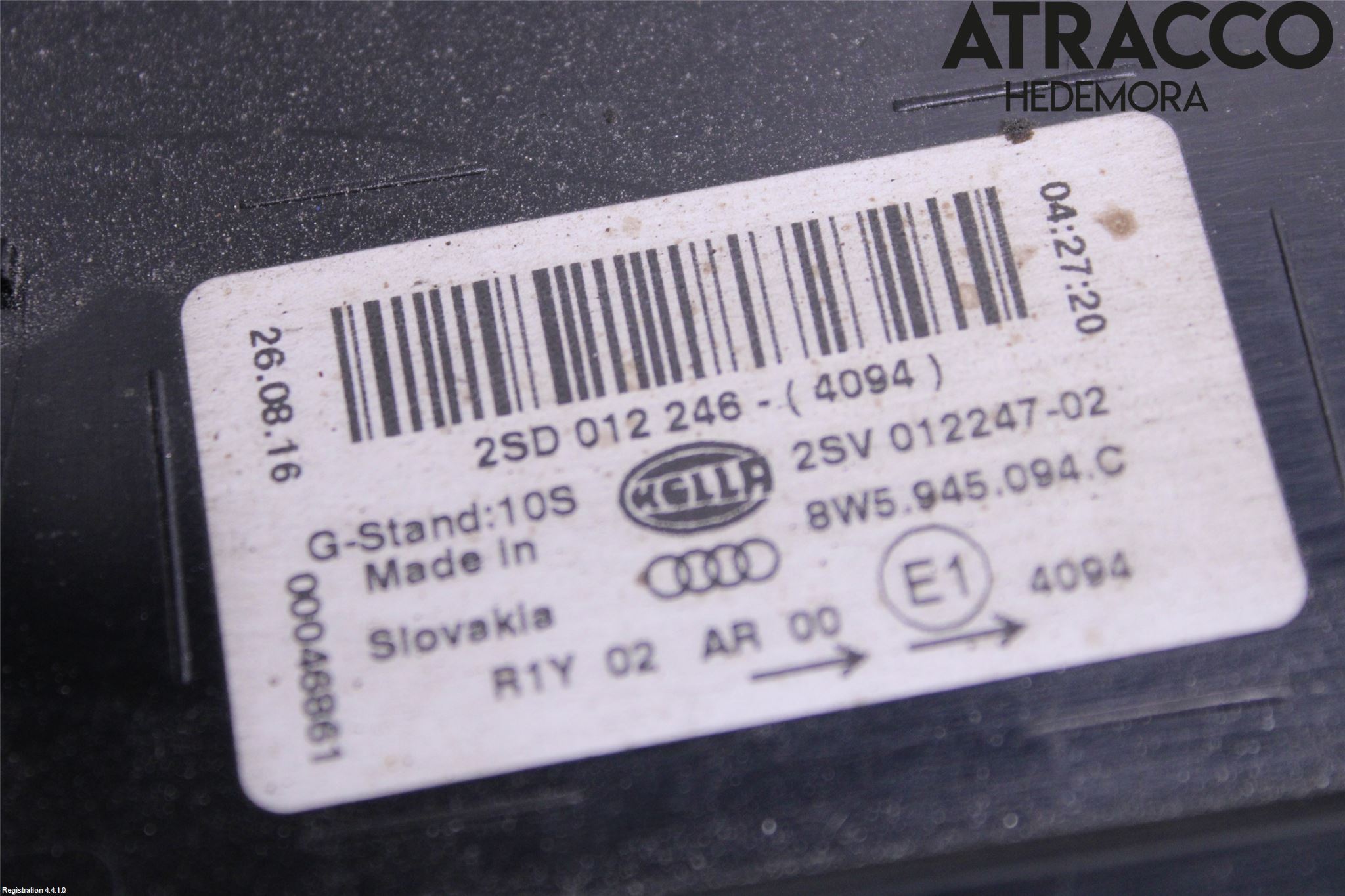 Audi A4/S4 B9 16-19 Bakljus Lucka Hö