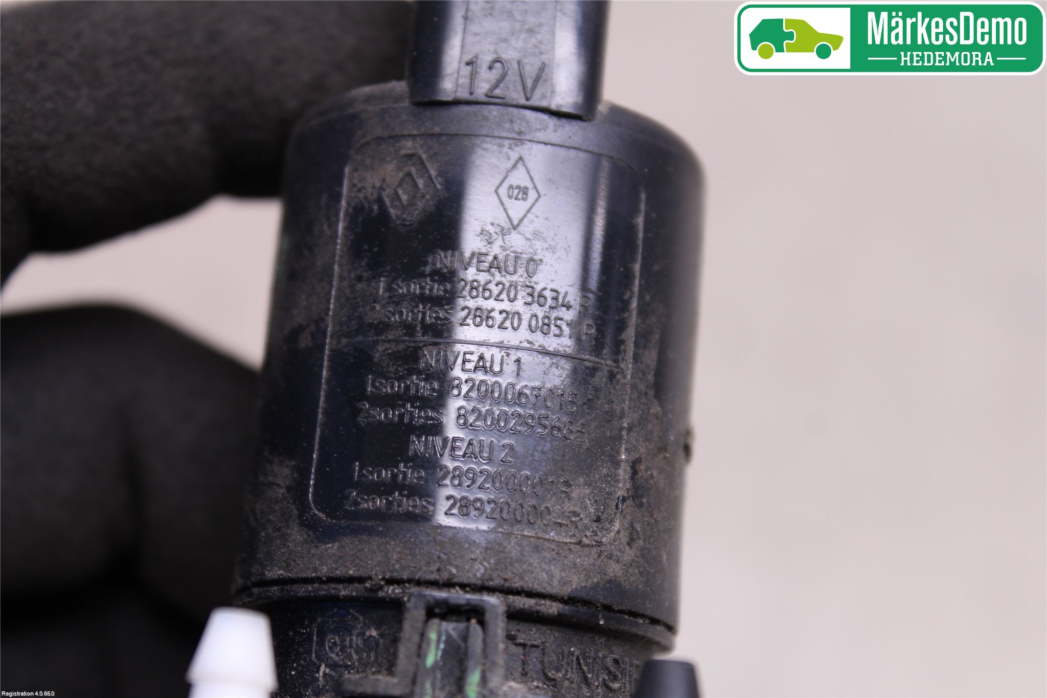 Dacia SANDERO/STEPWAY 13-20 Spolarpump Vindruta