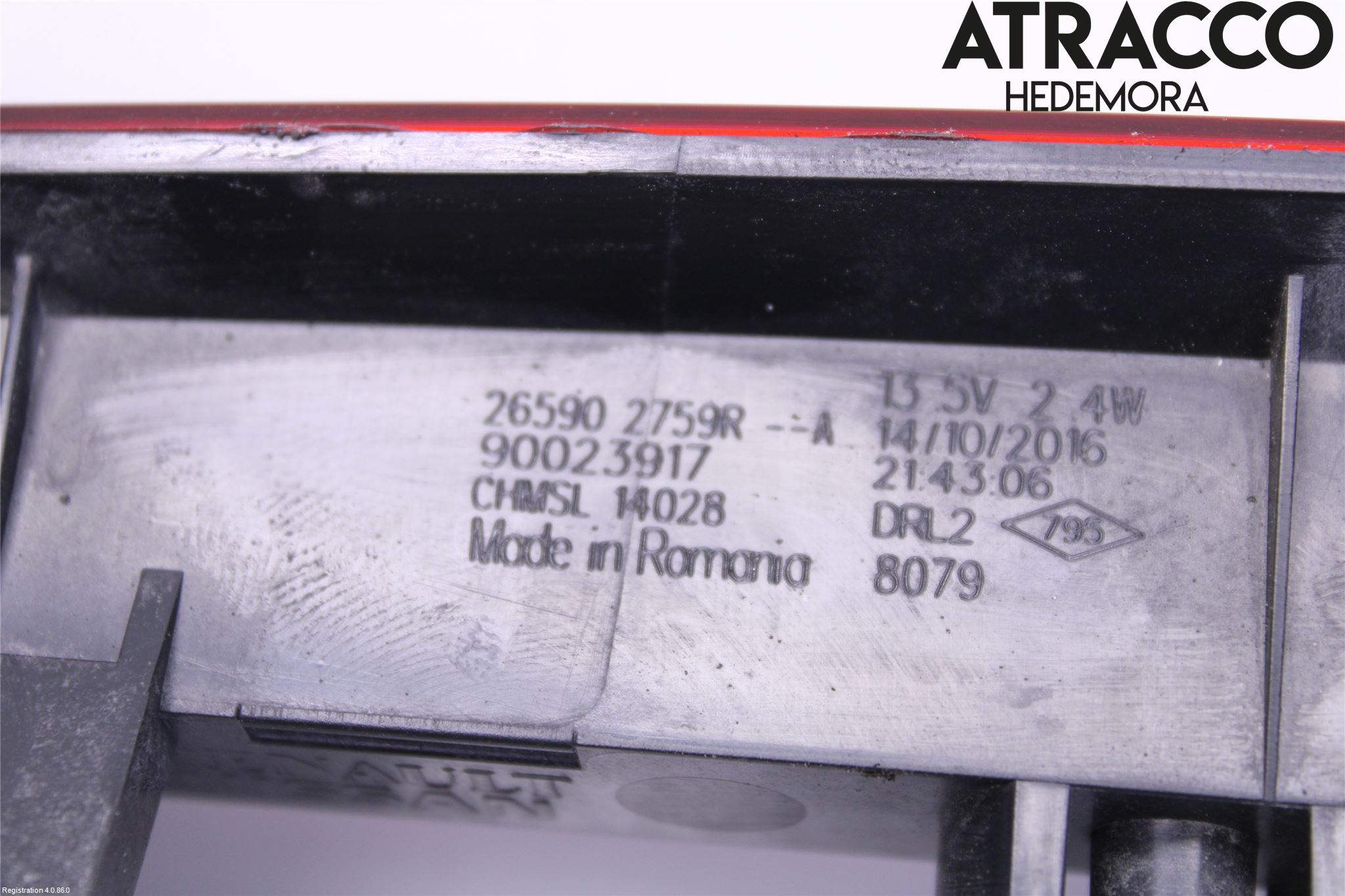 Renault CAPTUR 13-19 Bromsljus Bakruta