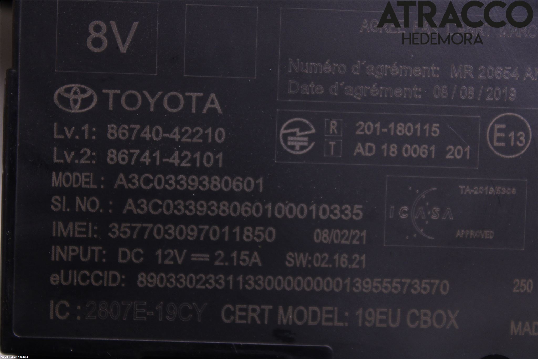 Toyota RAV4 19- Styrenhet Övrigt