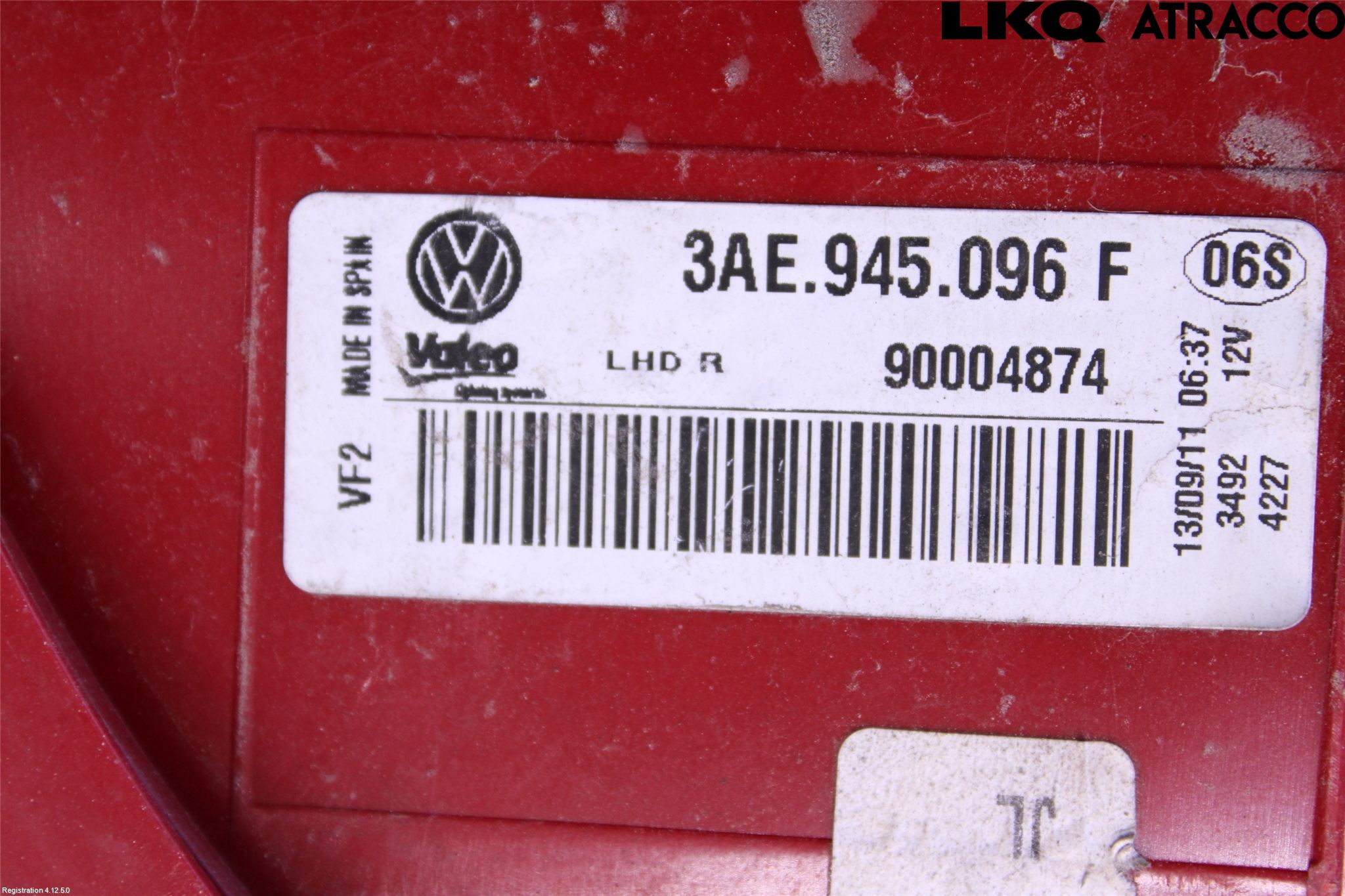 Volkswagen VW PASSAT 11-14 Bakljus Höger