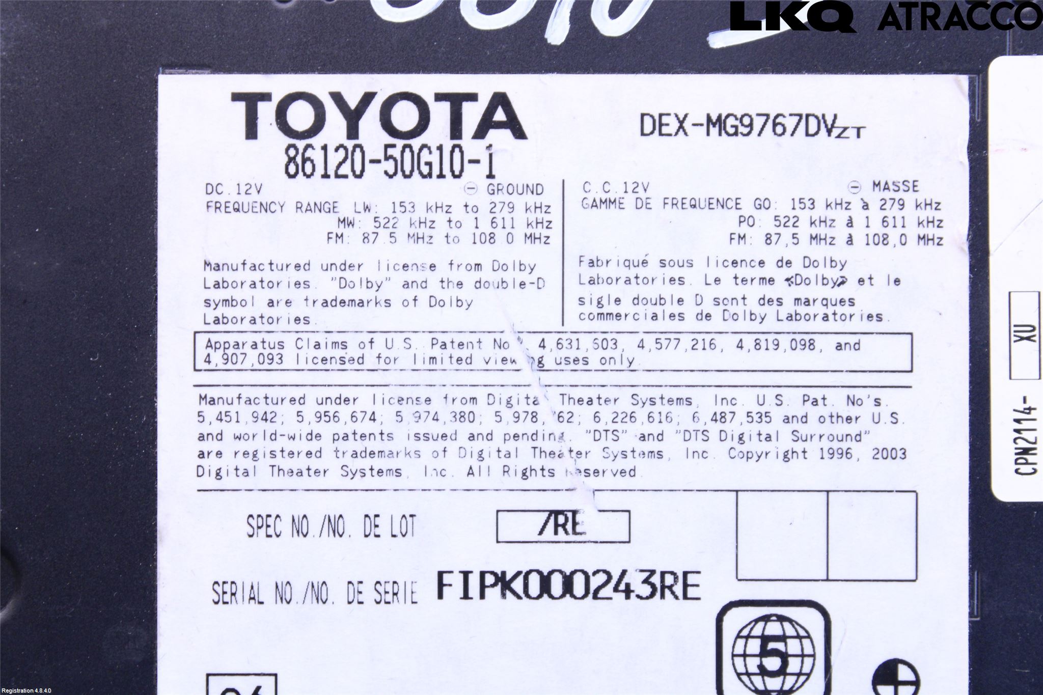 Lexus LS 460/600H 07-17 Cd Radio - Multimediapanel
