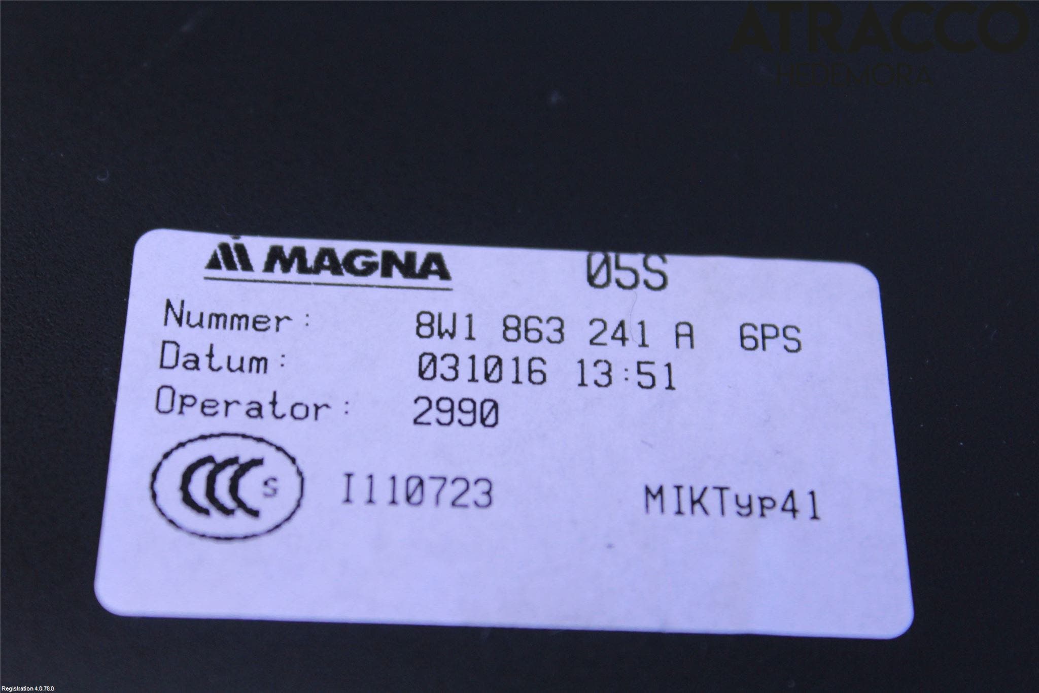 Audi A4/S4 B9 16-19 Inr Tunnelfack