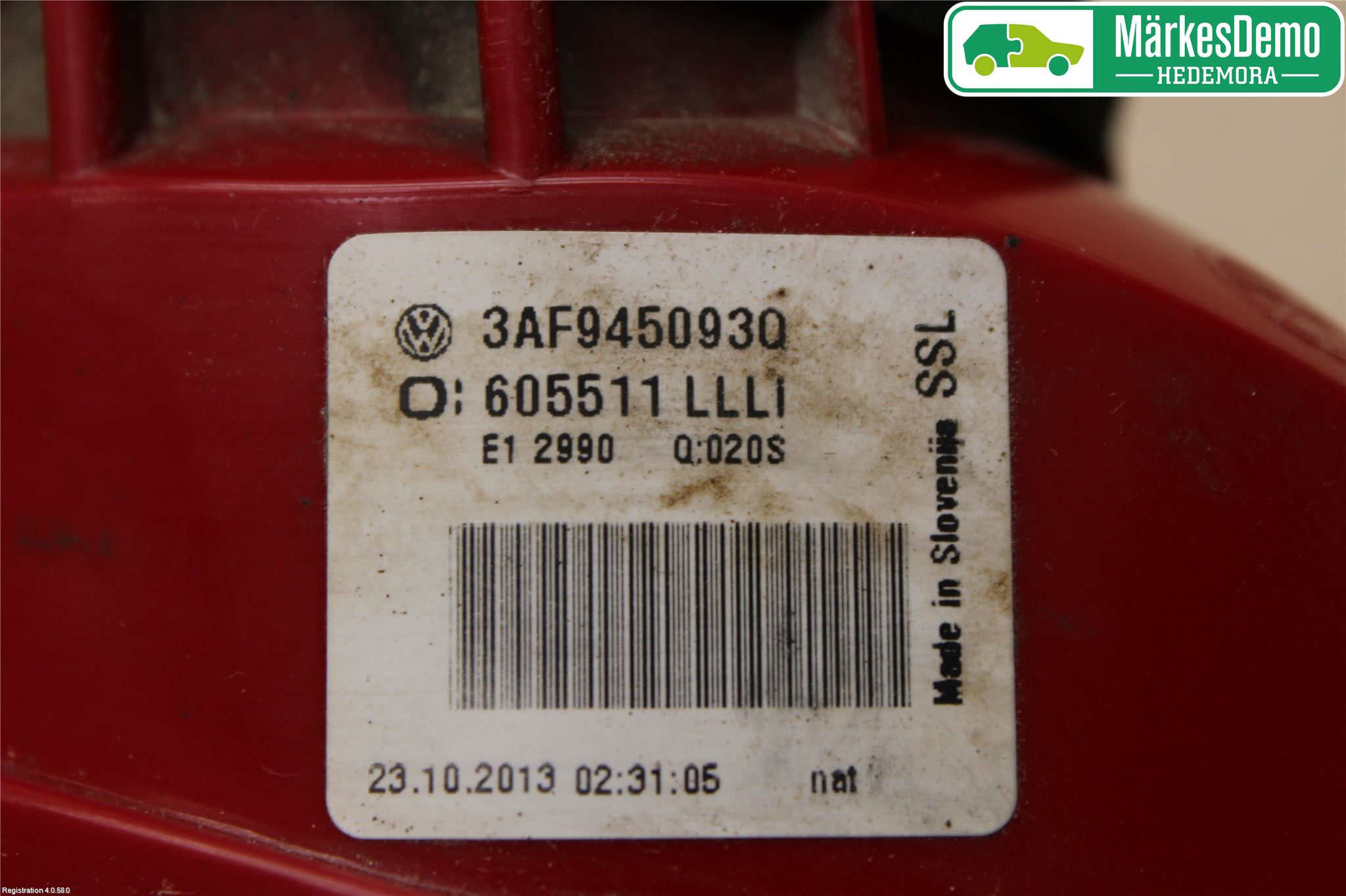 Volkswagen VW PASSAT 11-14 Bakljus Lucka Vä