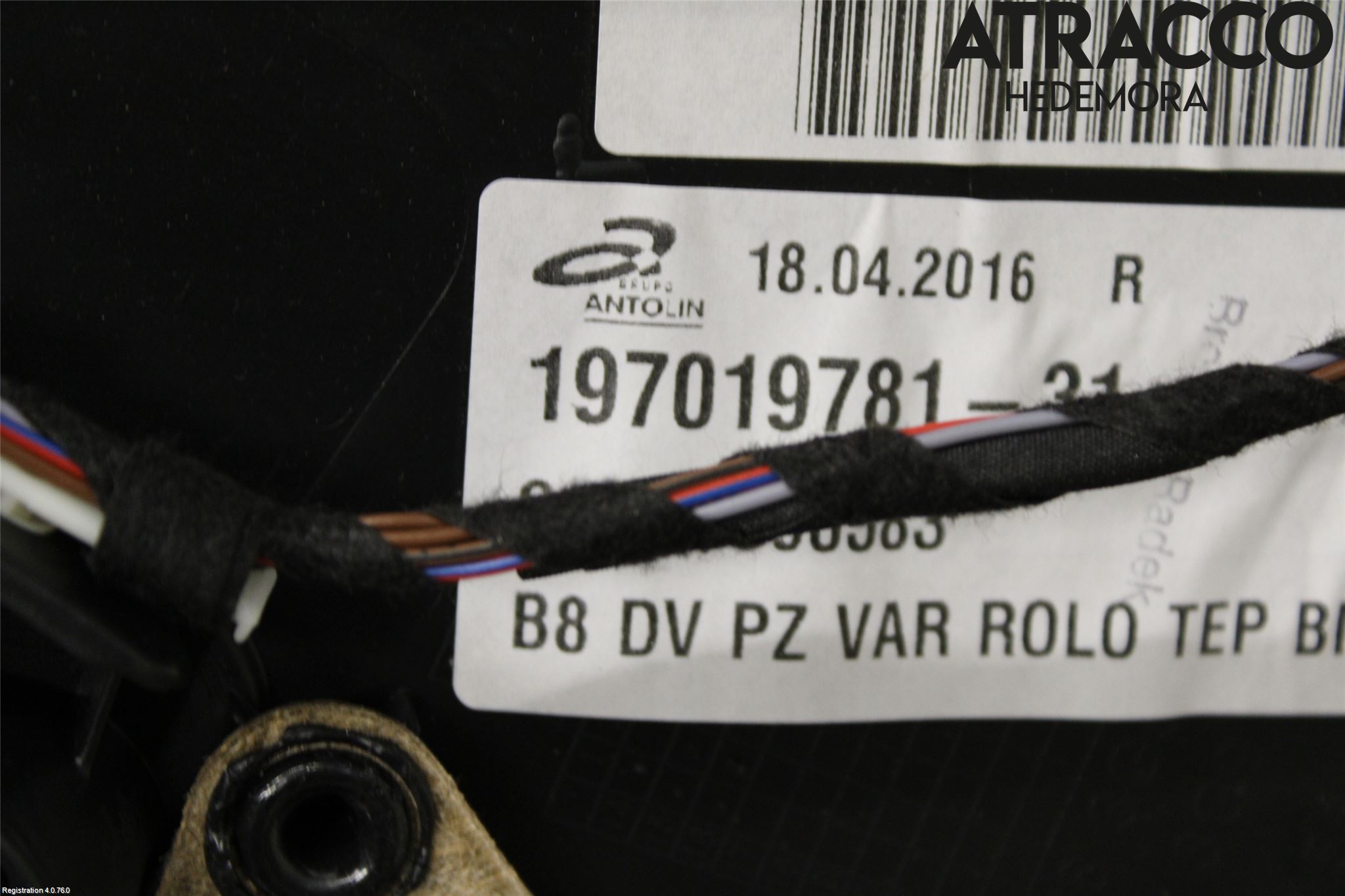 Volkswagen VW PASSAT 15-19 Dörrklädsel Hö