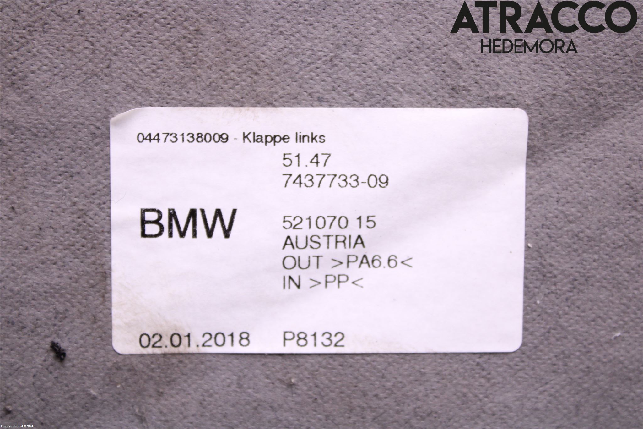 BMW 5 G30/G31/F90 17-23 Inredning Bakstam